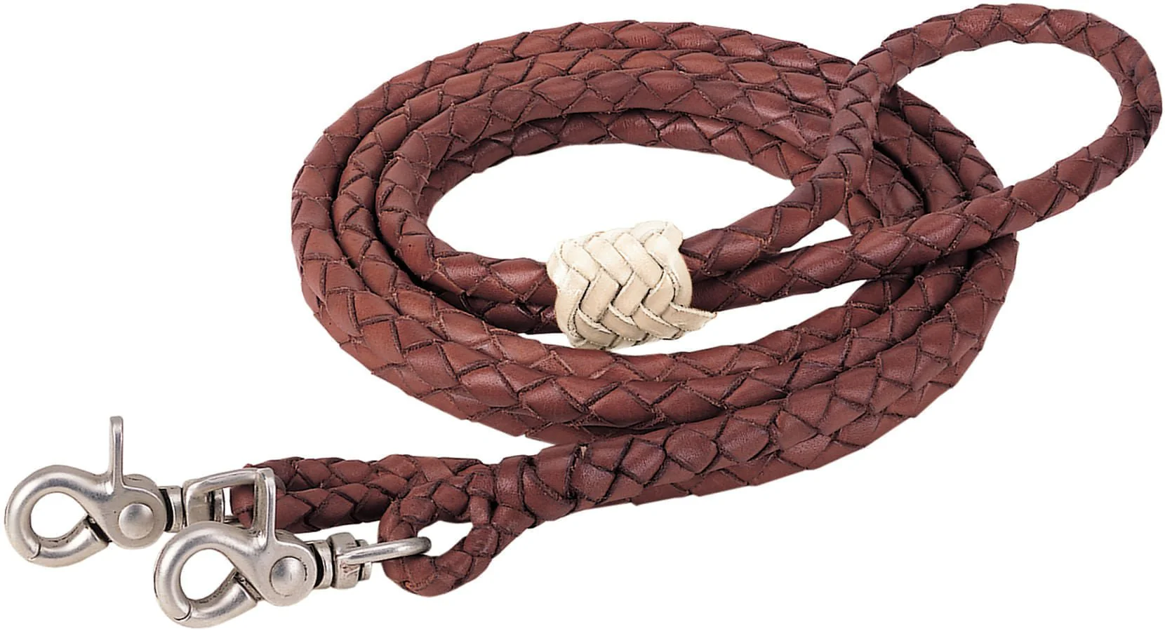 Round Braided Latigo Roper Rein, 3/8" X 8'