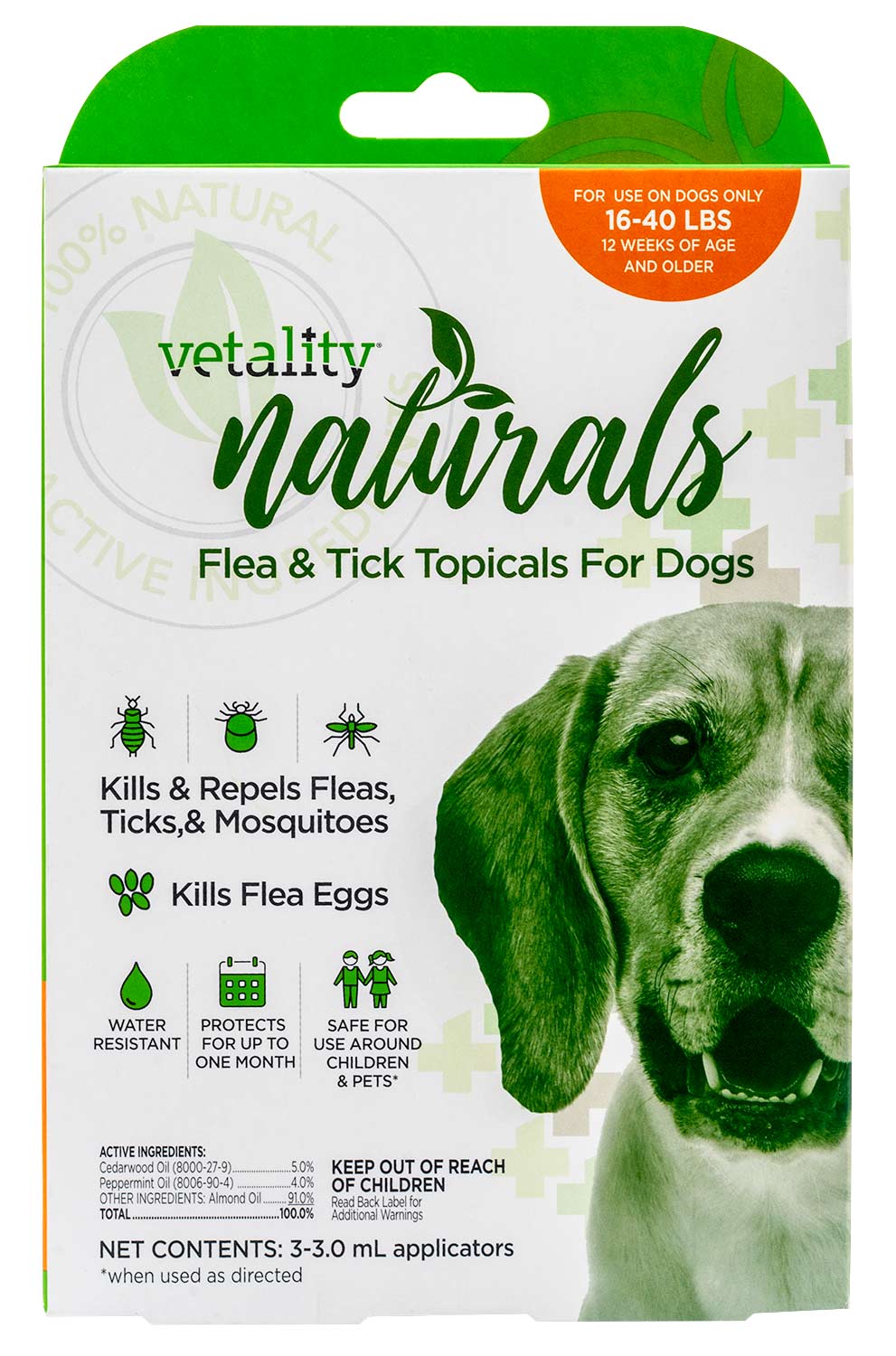 Vetality Naturals Flea & Tick Topicals for Dogs, 3-pk - Image 3