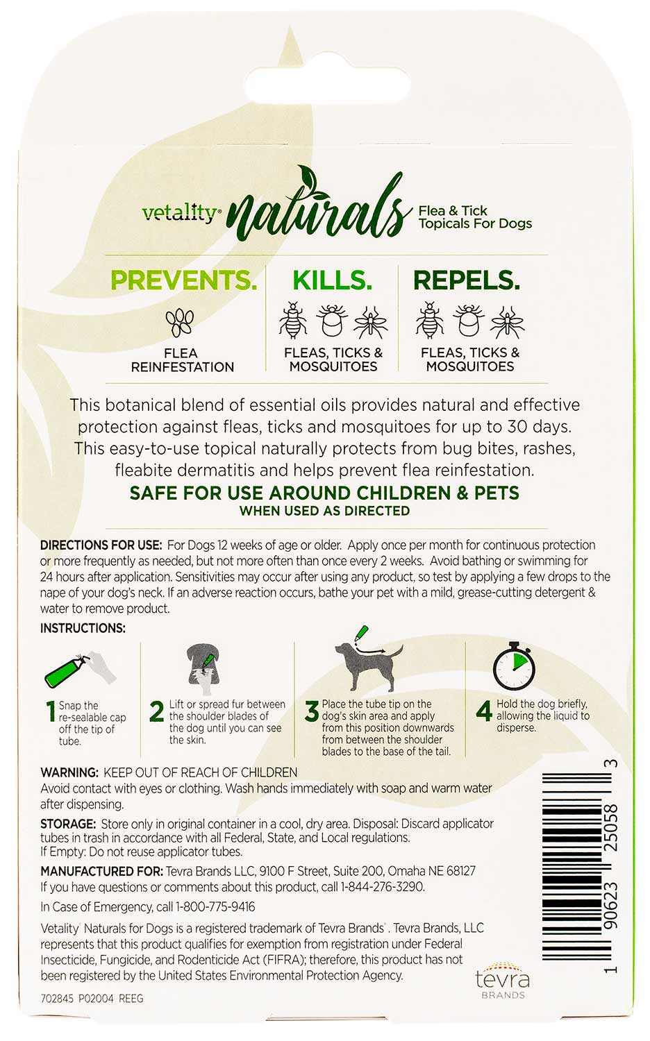 Vetality Naturals Flea & Tick Topicals for Dogs, 3-pk - Image 4