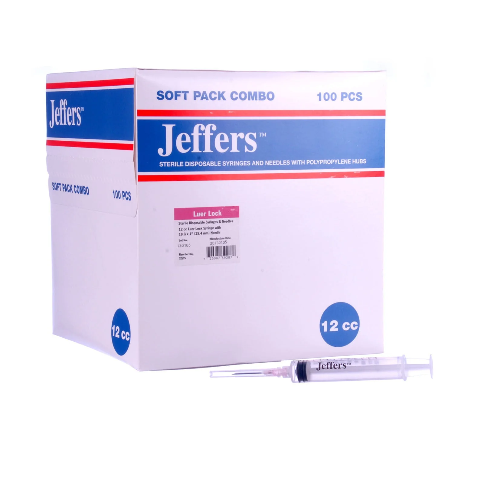 Jeffers Luer Lock Syringe/Needle Combo, Box of 100 - Image 5