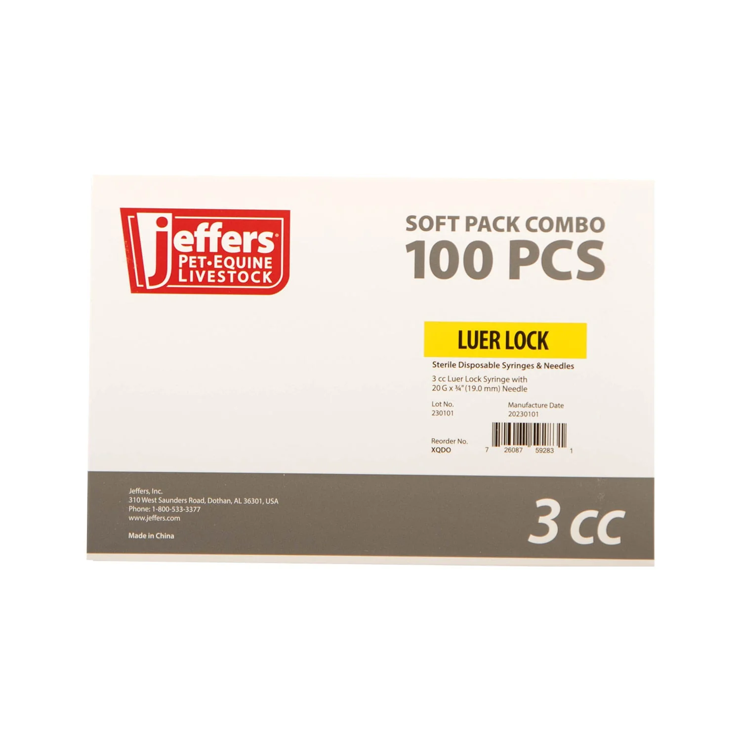 Jeffers Luer Lock Syringe/Needle Combo, Box of 100 - Image 6