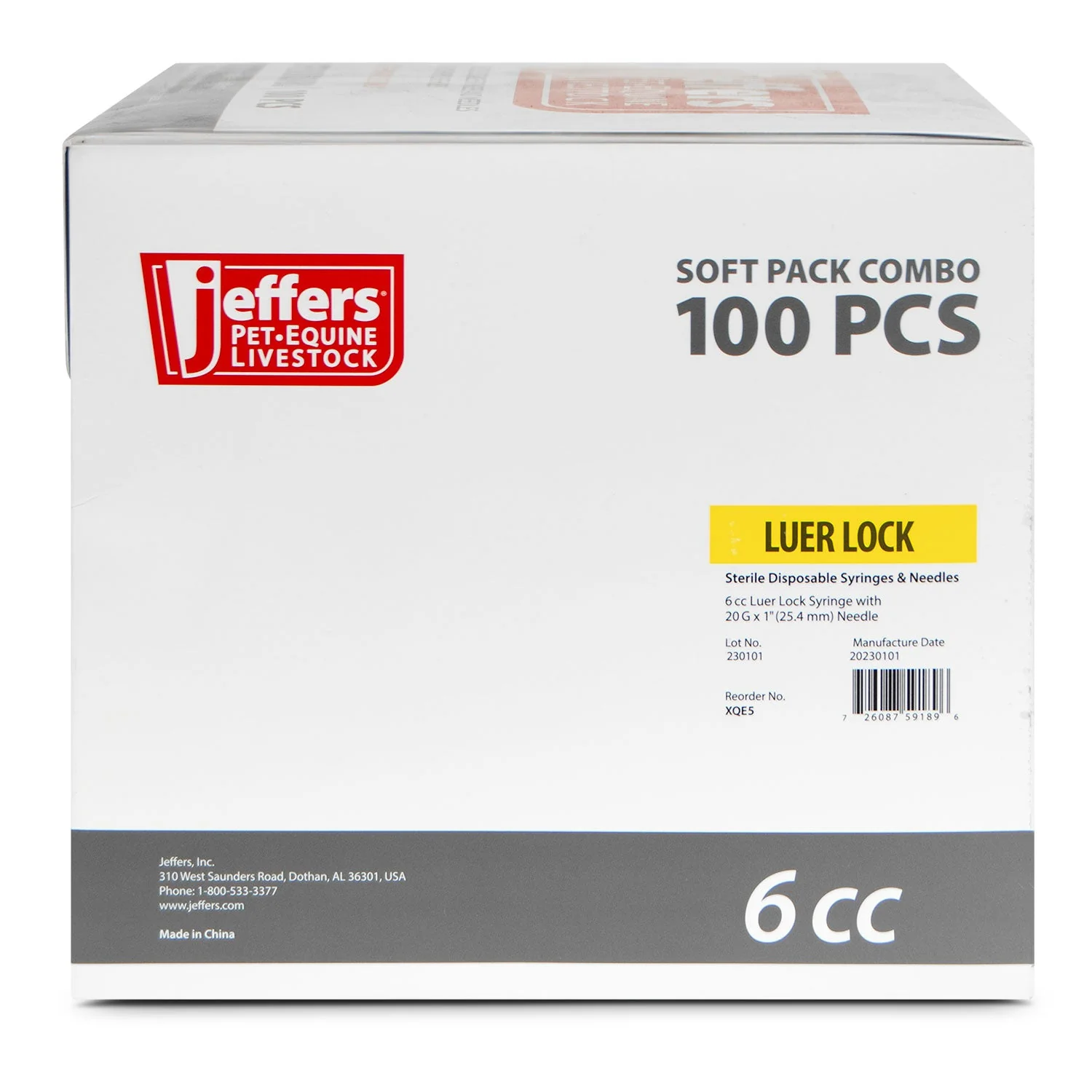 Jeffers Luer Lock Syringe/Needle Combo, Box of 100 - Image 9
