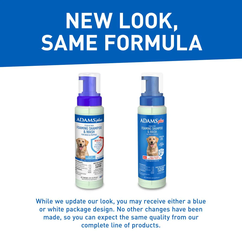 ADAMS Plus Flea & Tick Foaming Shampoo & Wash for Dogs & Puppies Over 12 Weeks, Sensitive Skin Flea Treatment, 10 oz - Image 7