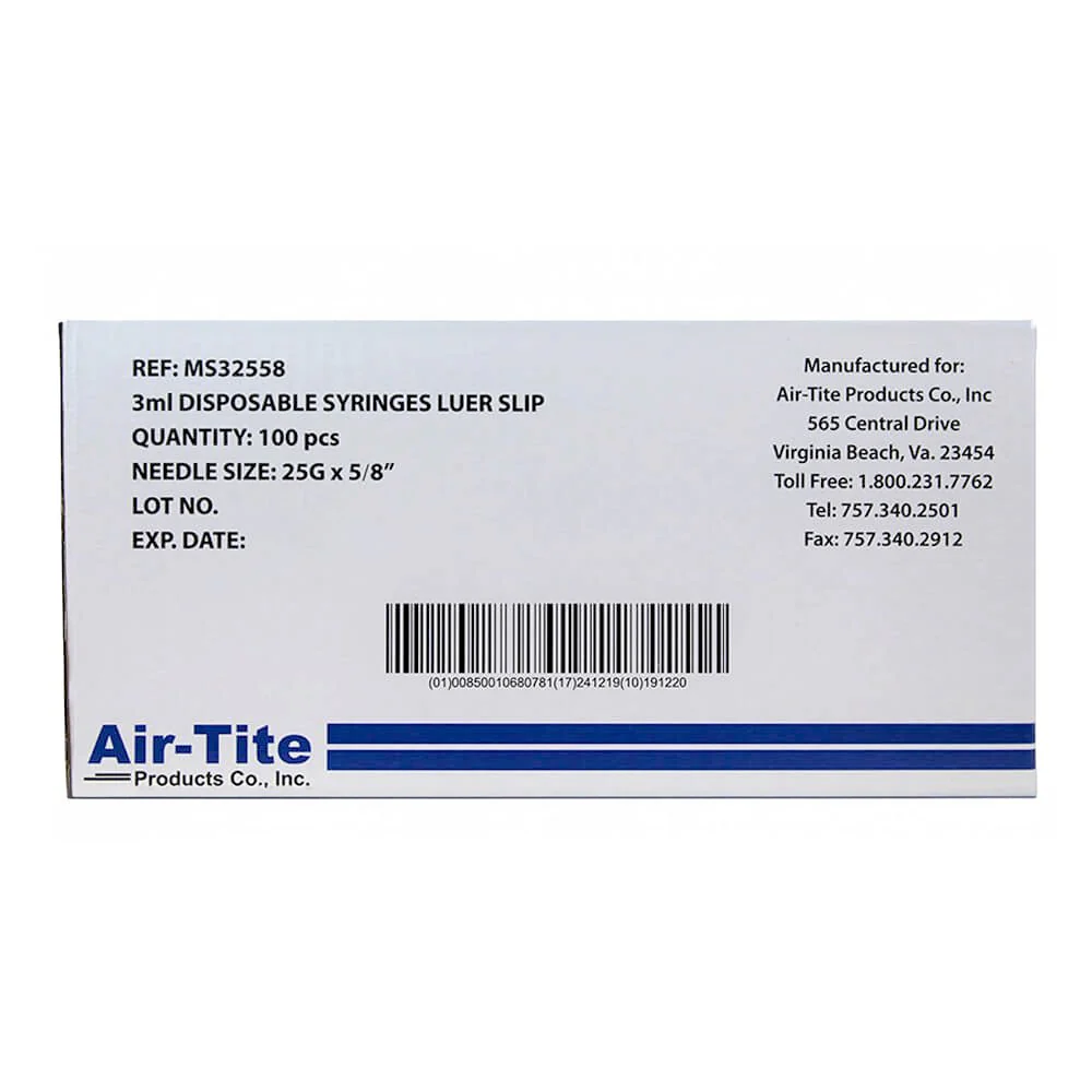 Air-Tite Luer Slip Syringes with Needles, 100 Count - Image 6