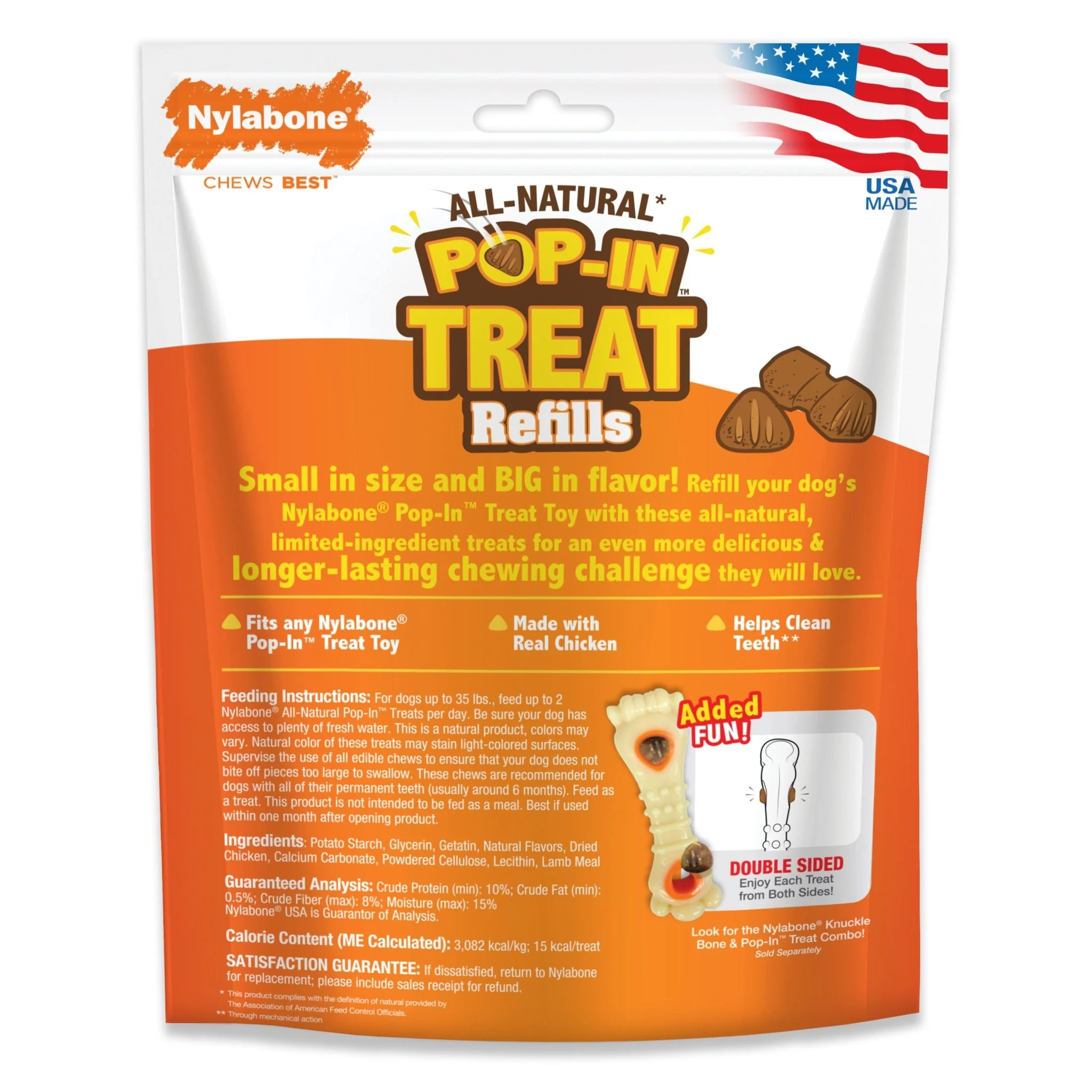All-Natural Pop-In Dog Treat Refills, Chicken, All Sizes, 30 ct - Image 2