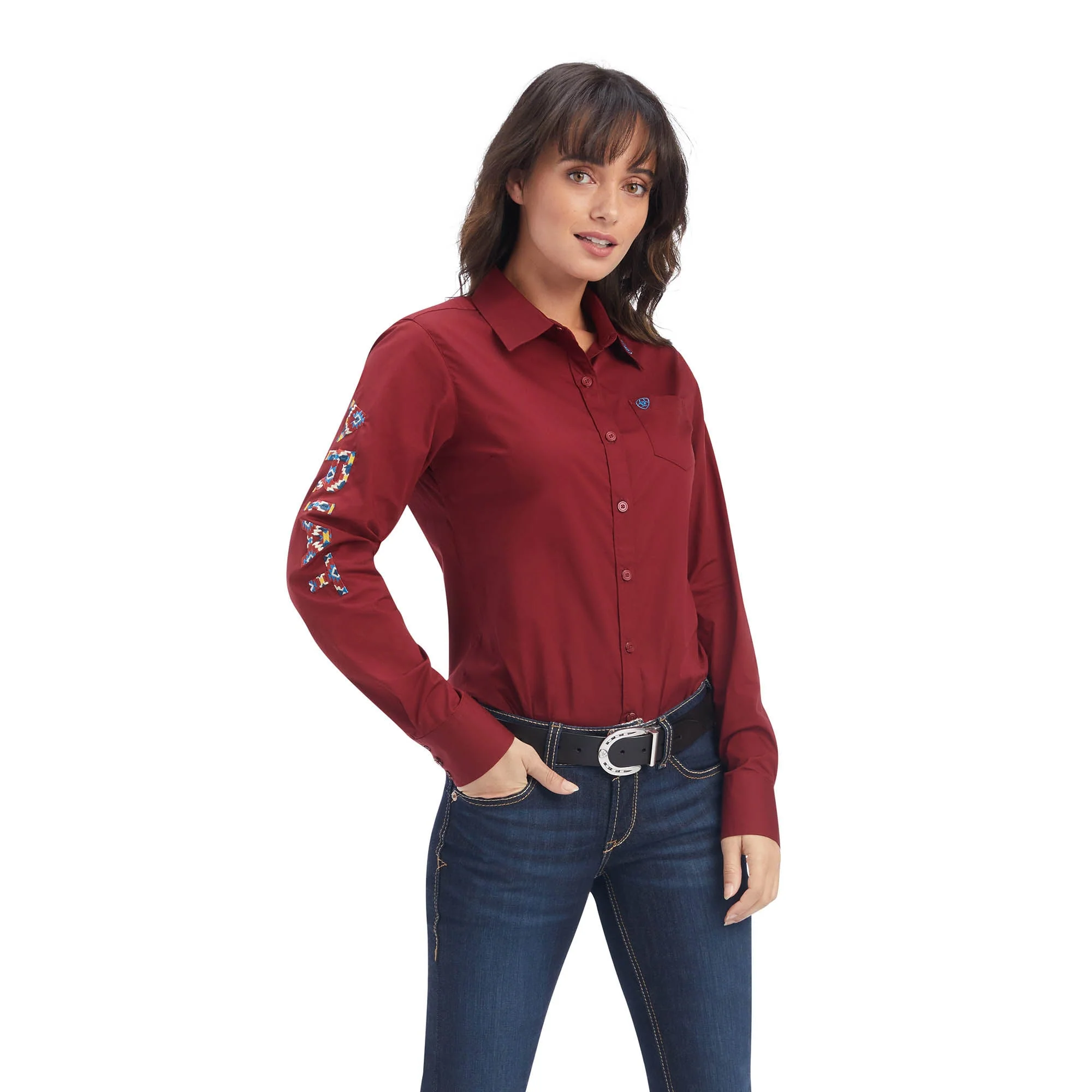 Ariat Women’s Team Kirby Wrinkle-Resistant Stretch Western Performance Shirt - Image 3
