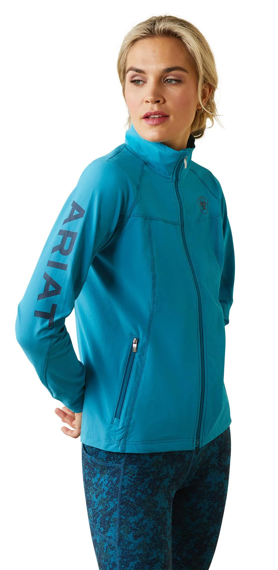 Ariat Women's Agile Softshell Jacket, Mosaic Blue - Image 7