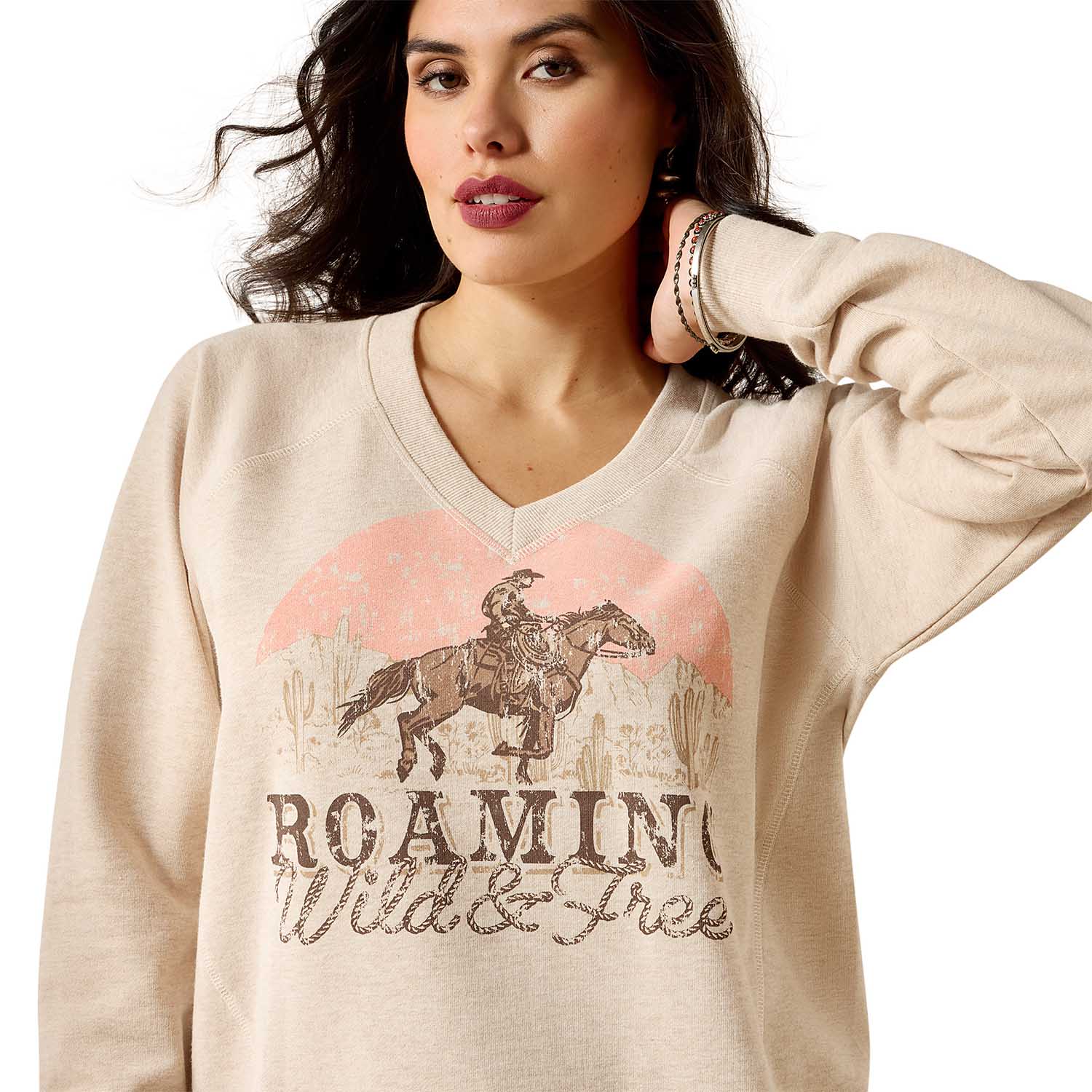 Ariat Women's Western Victoria Oversized Sweatshirt – Cozy French Terry Pullover - Image 4