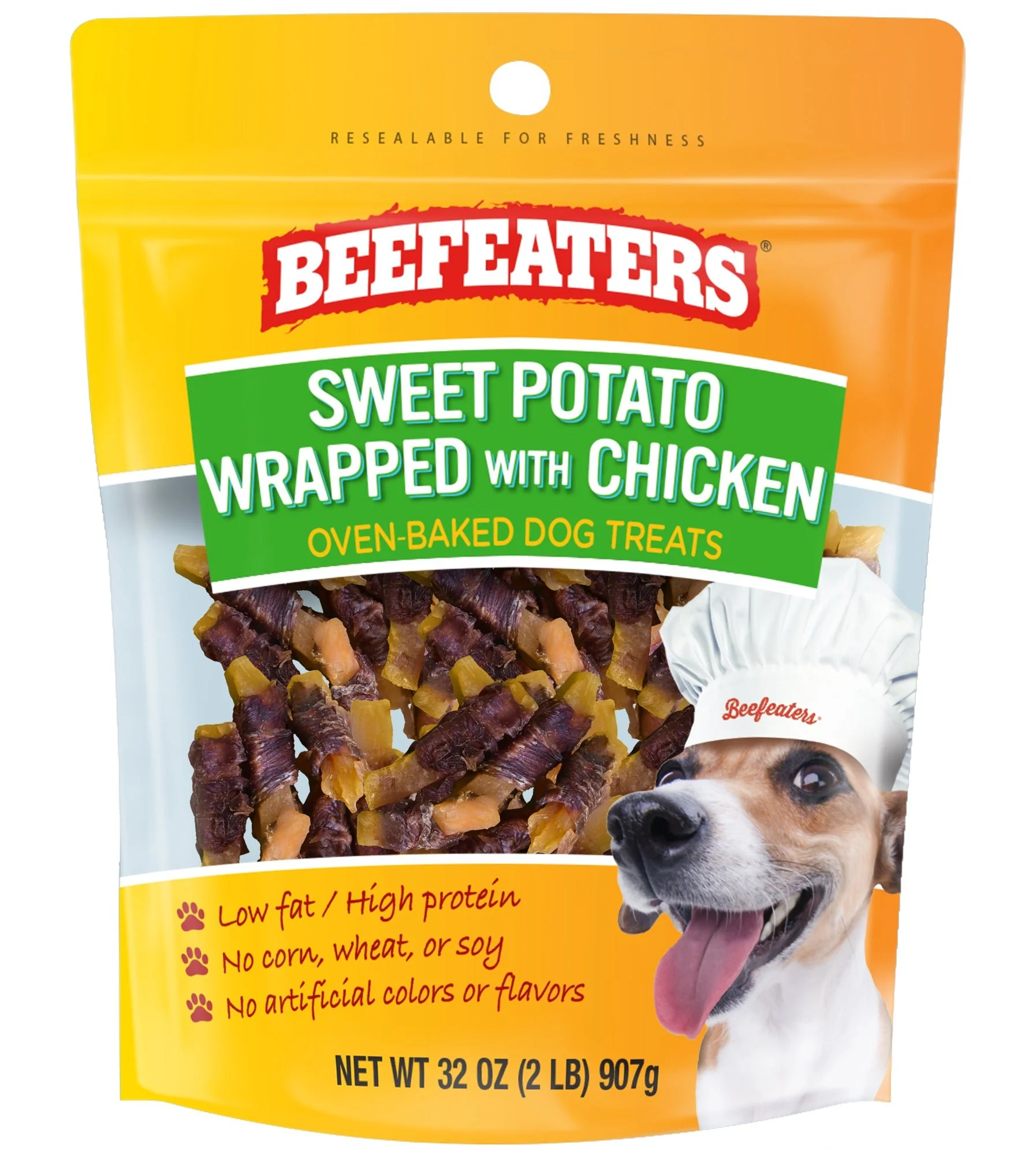 Beefeaters Sweet Potato Wrapped with Chicken | No Corn, Wheat, Soy, Gluten, Low Fat | Chewy Whole Muscle Jerky | Dog Training Treats Reward or Snack - Image 15