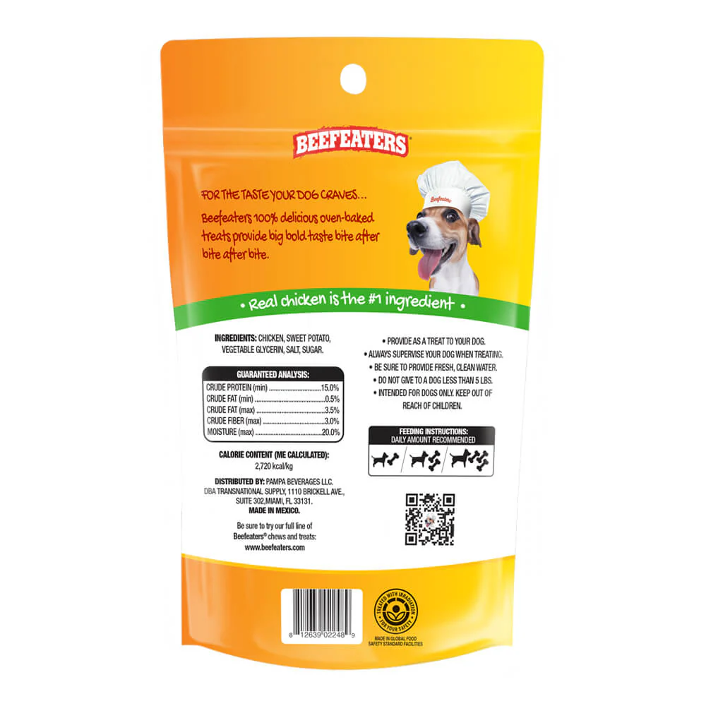 Beefeaters Sweet Potato Wrapped with Chicken | No Corn, Wheat, Soy, Gluten, Low Fat | Chewy Whole Muscle Jerky | Dog Training Treats Reward or Snack - Image 2