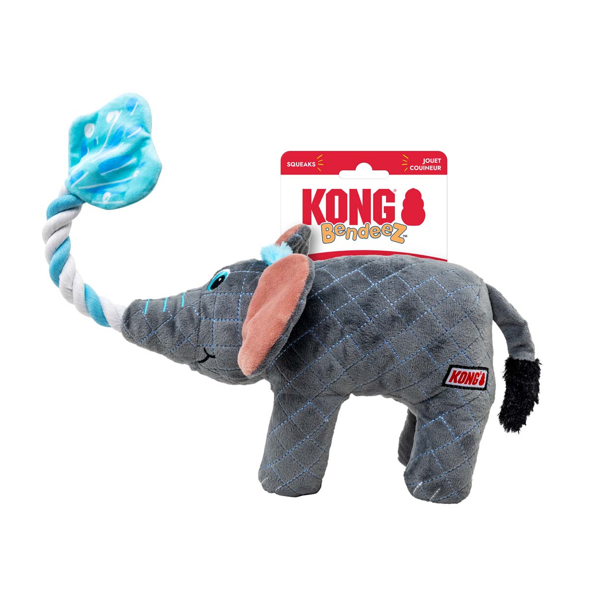 KONG Bendeez™ Plush Dog Toy with Flexible Rope Core & Squeaker - Image 2