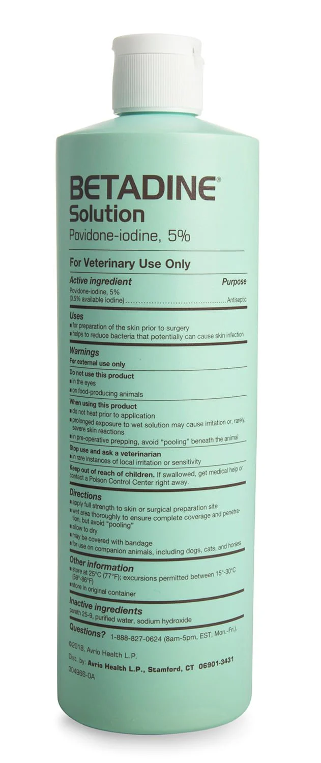 Betadine Antiseptic Solution (Povidone Iodine) Topical Wound Disinfectant for Dogs, Cats & Horses - Image 2