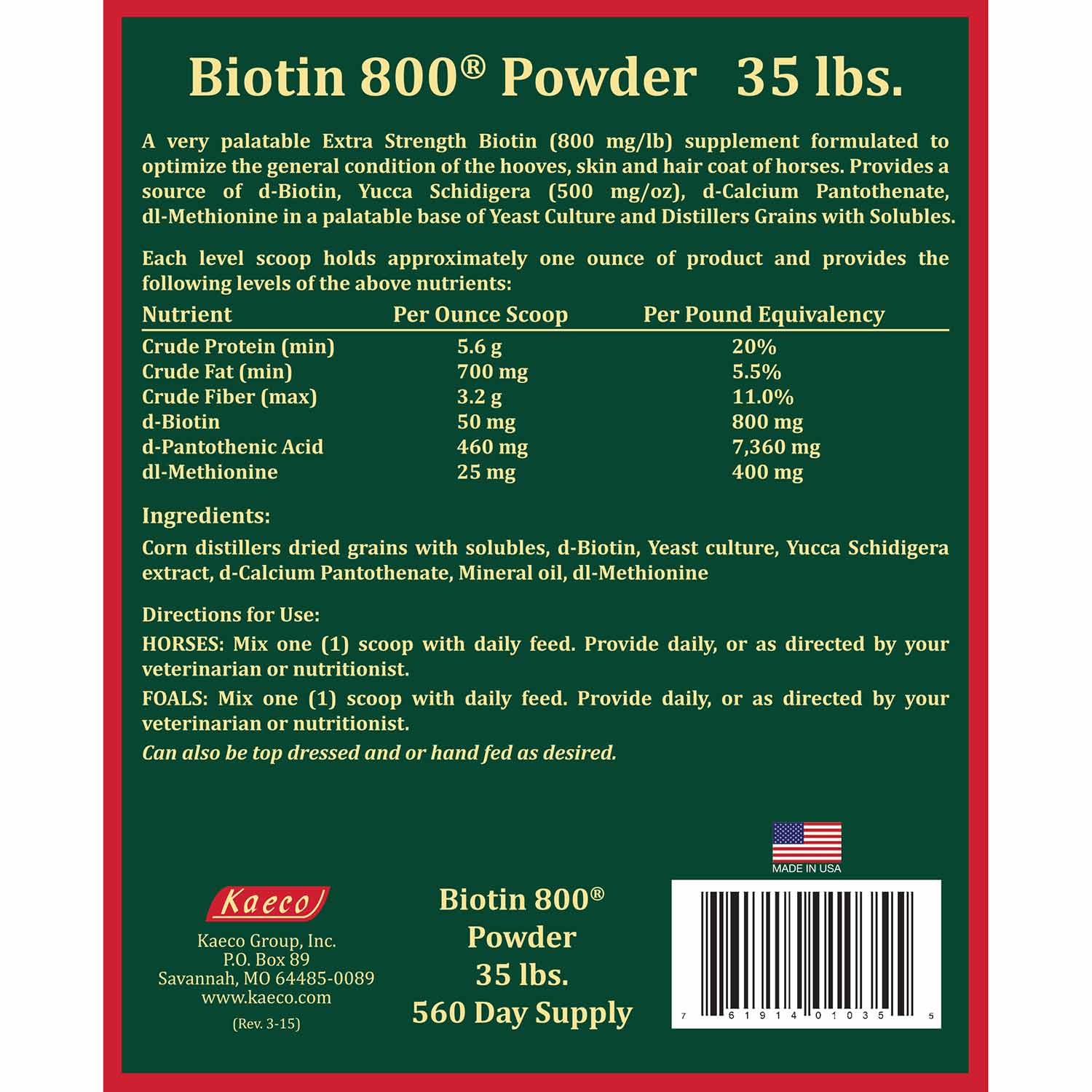 Biotin 800 Powder with Yucca Equine Supplement - Image 16