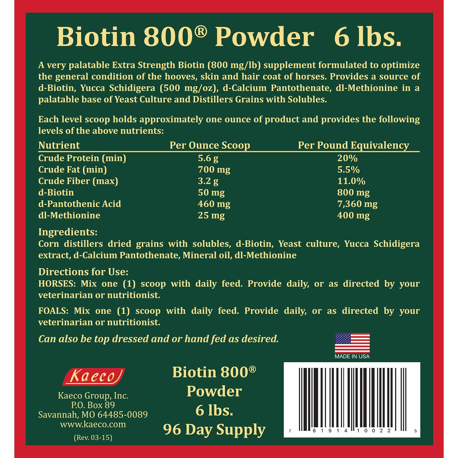 Biotin 800 Powder with Yucca Equine Supplement - Image 8