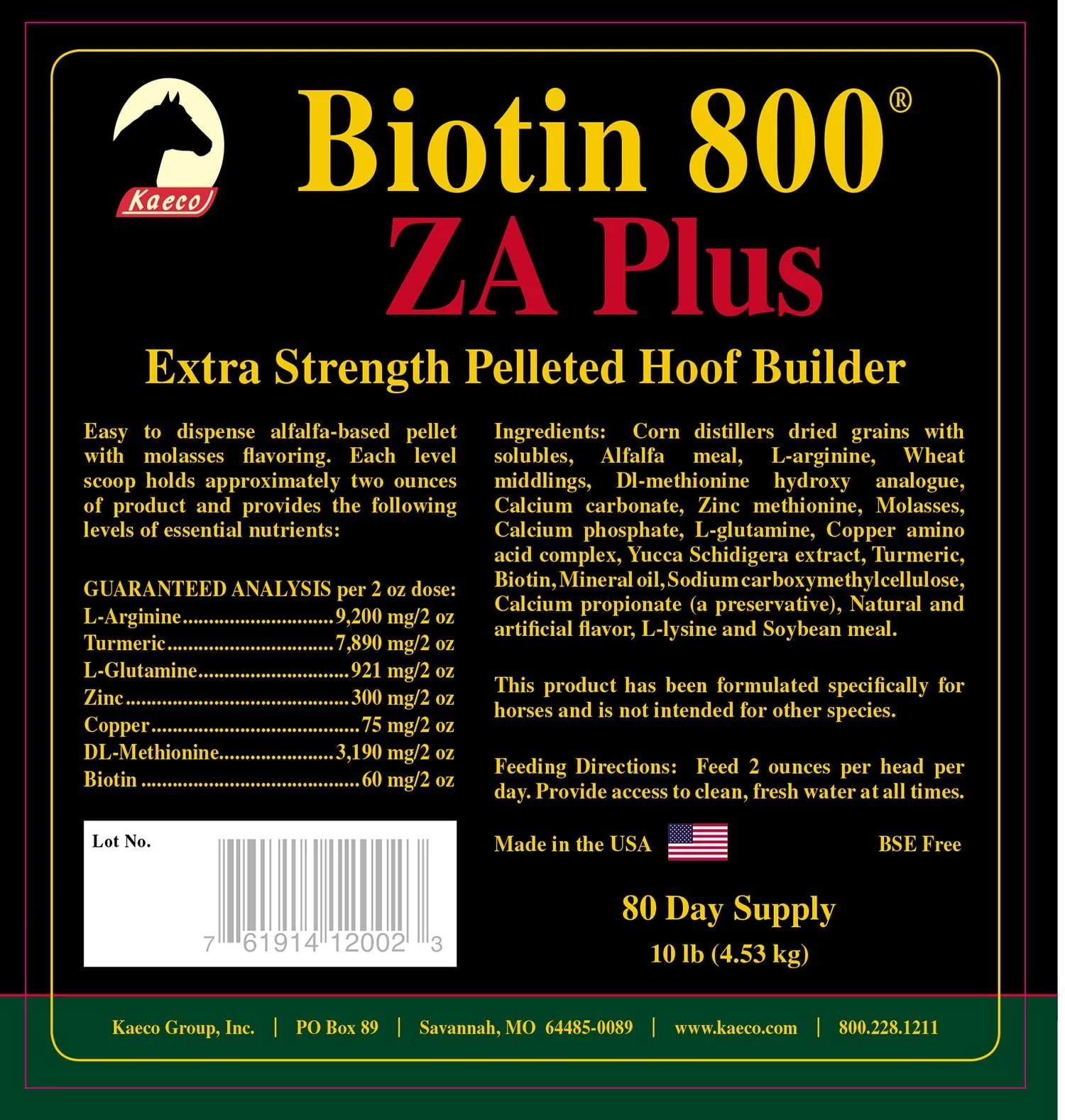 Biotin 800 ZA Plus Pelleted Hoof Builder for Horses - Image 7