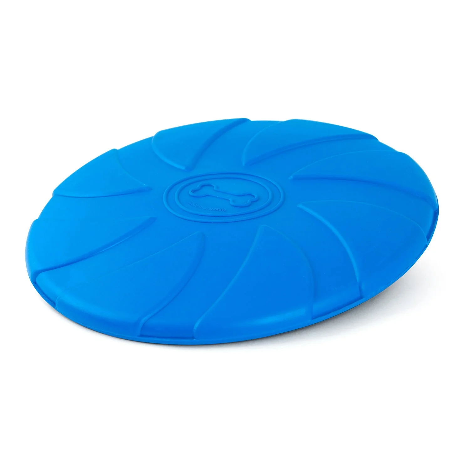 Jeffers Blue Bone Stamped Frisbee Natural Rubber 8 Inch Dog Toy for Fetching & Chewing - Image 9