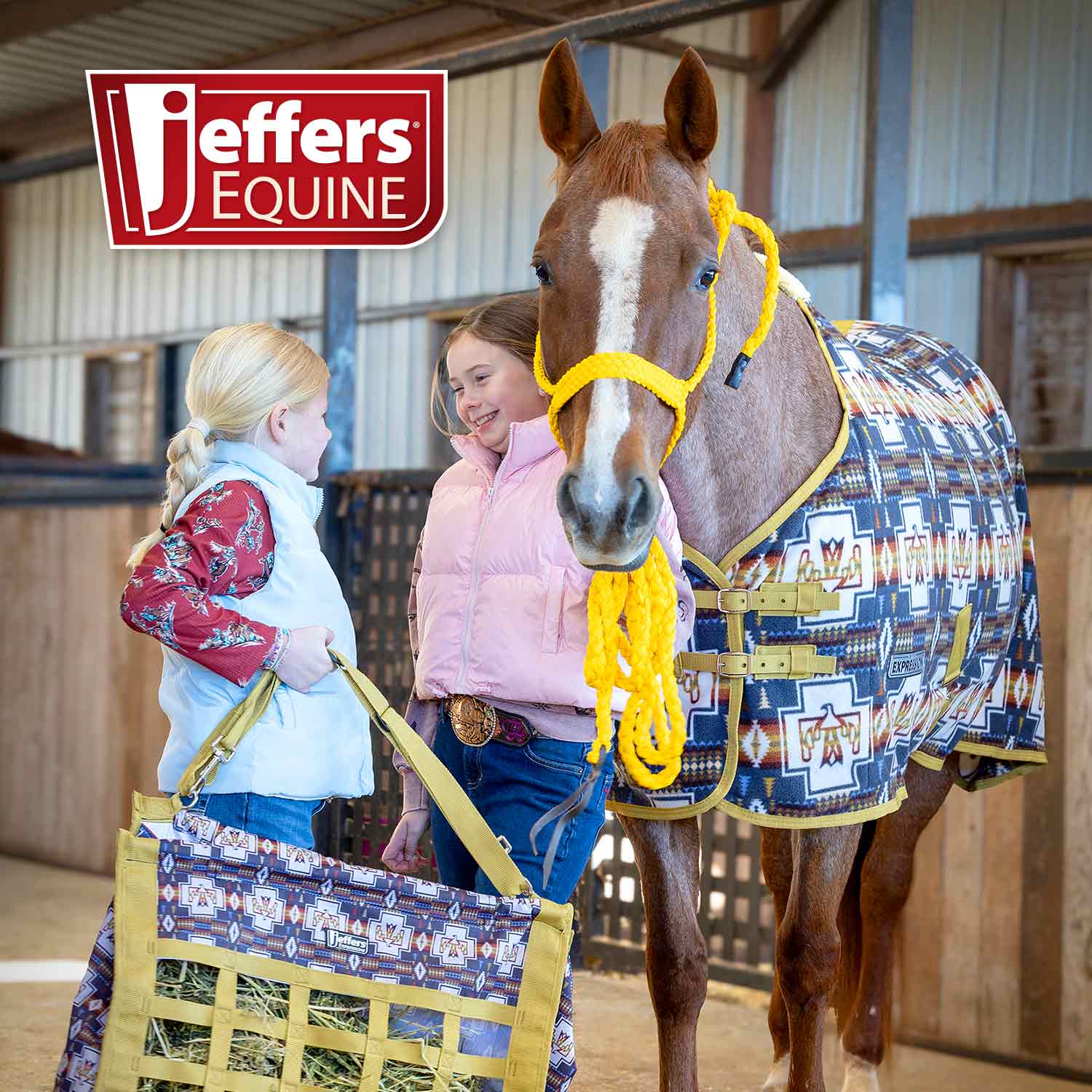 Jeffers Braided Mule Tape Halter with 10' Lead for Horses - Image 5