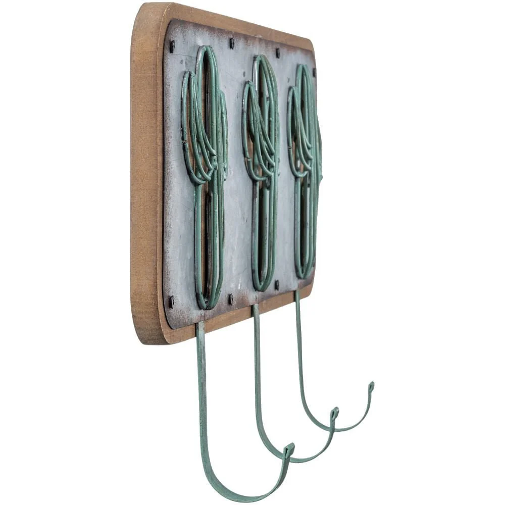 Southwest Cactus 3-Hook Wall Mount Hanging Hook, 19 x 16 - Image 2