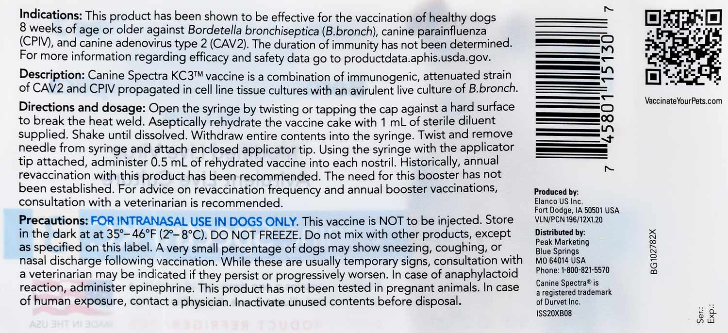 Canine Spectra KC 3 Intranasal Dog Vaccine, Single Dose with Applicator - Image 2