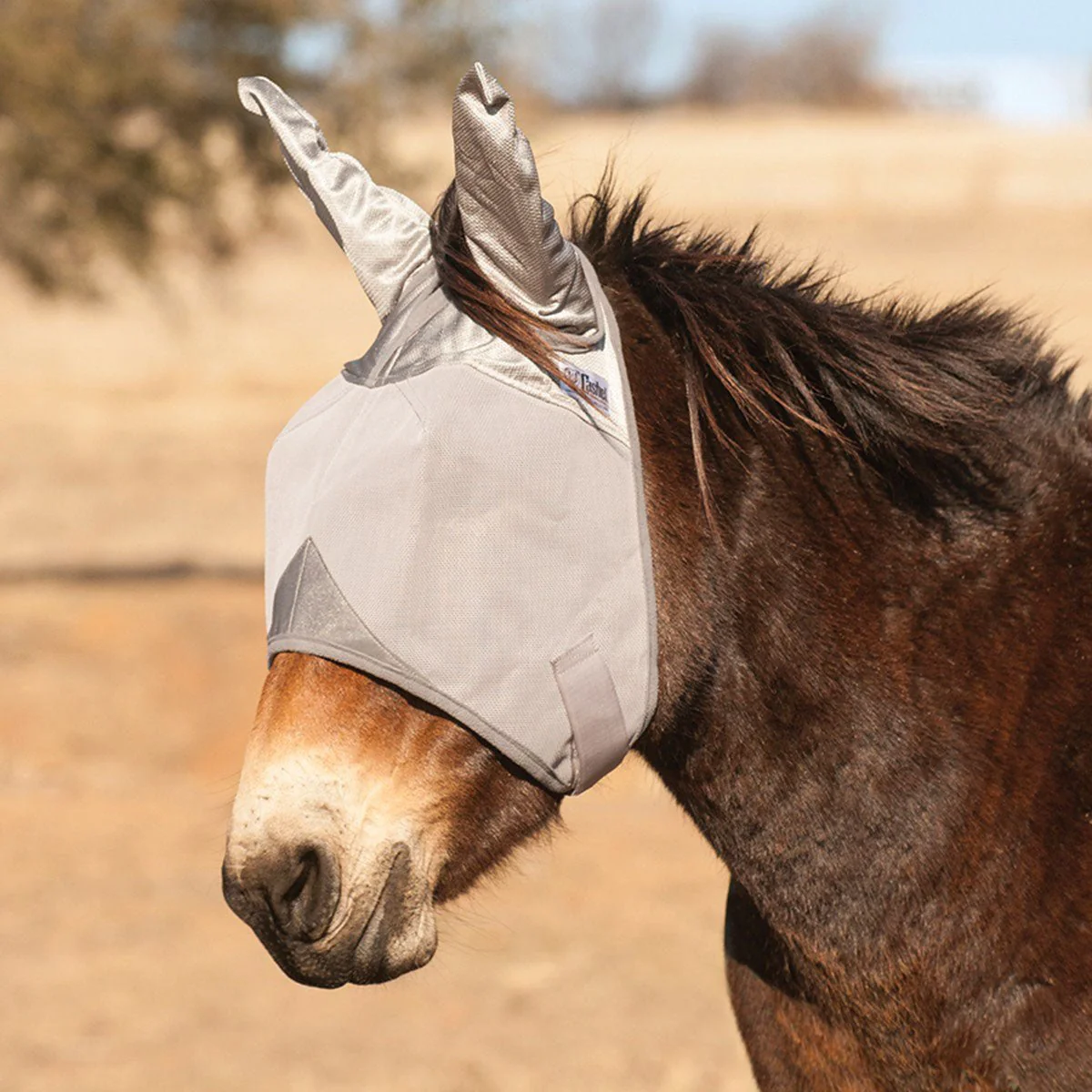 Cashel Crusader Fly Mask for Mules & Donkeys with Ears, UV Protection & Soft Mesh Comfort - Image 2