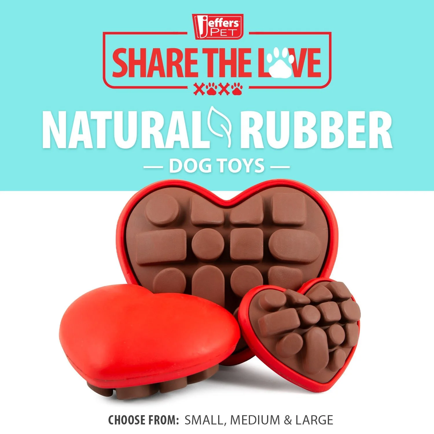 Jeffers Natural Rubber Box of Chocolates Dog Chew Toy for Medium-Chewers - Image 4