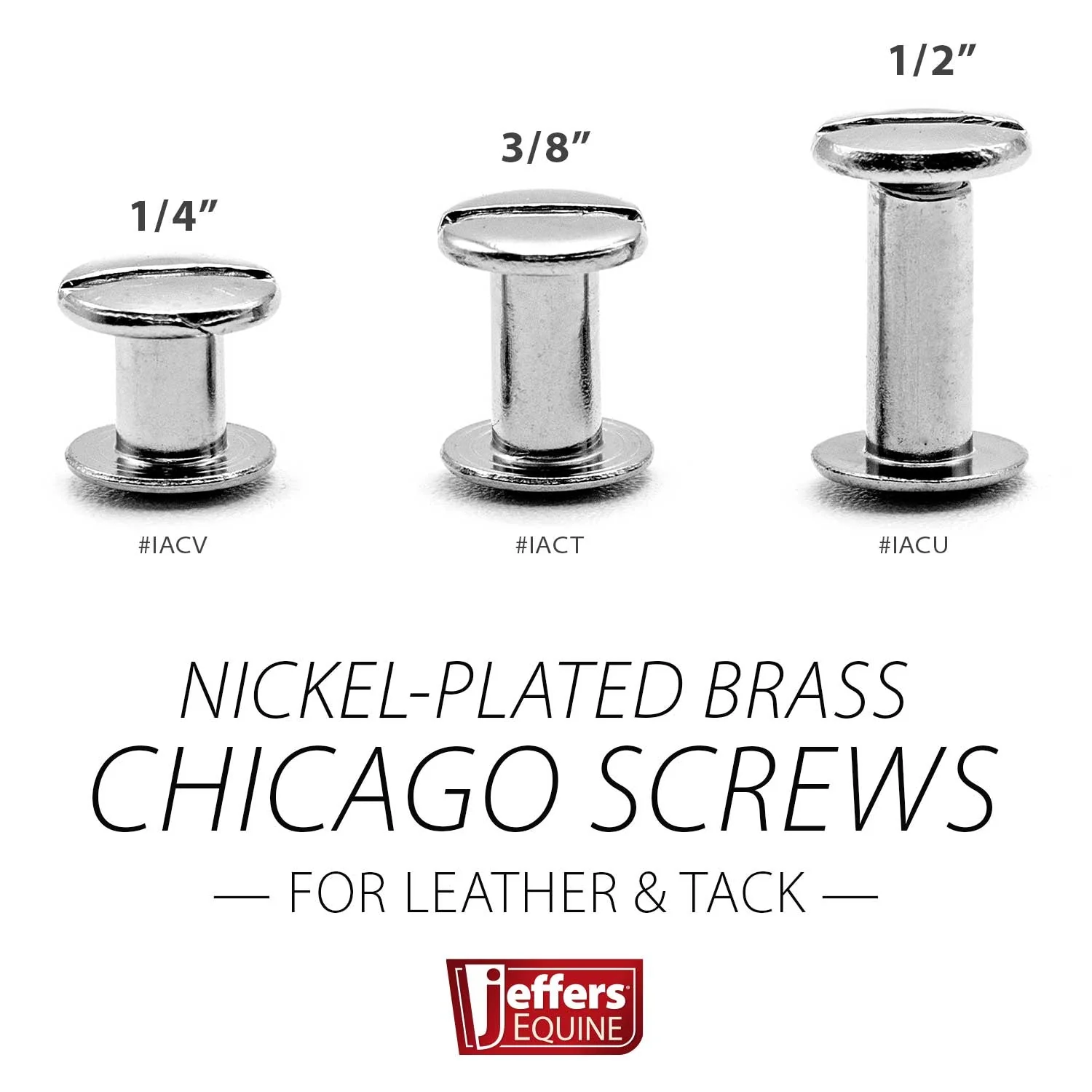 Jeffers Chicago Screws for Leather & Tack, 10 Pack - Image 3