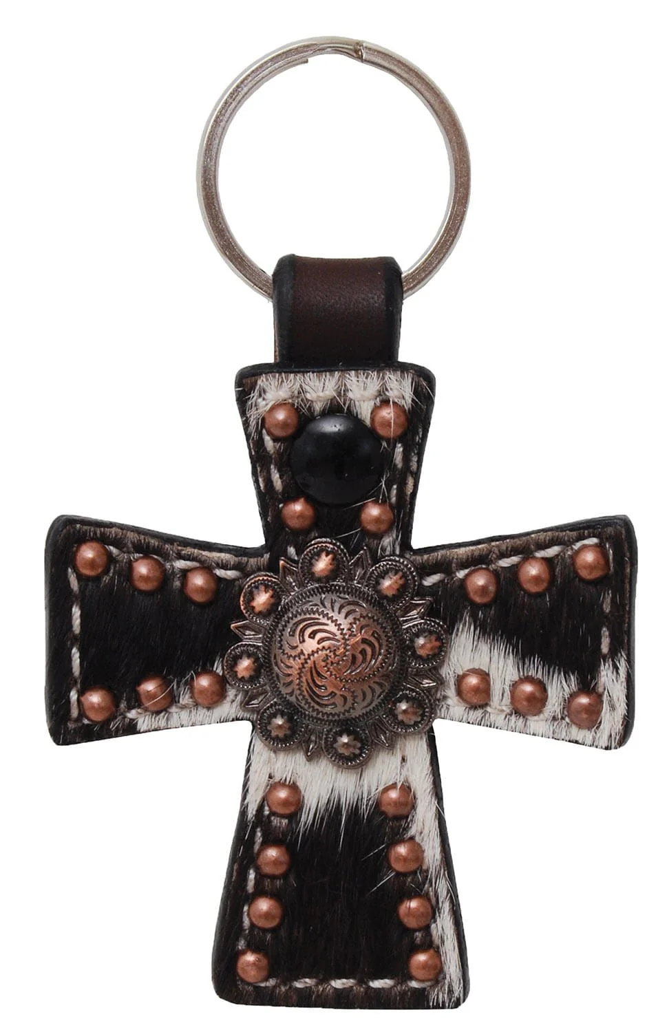 Circle Y Cross Key Chain, Tooled - Image 2