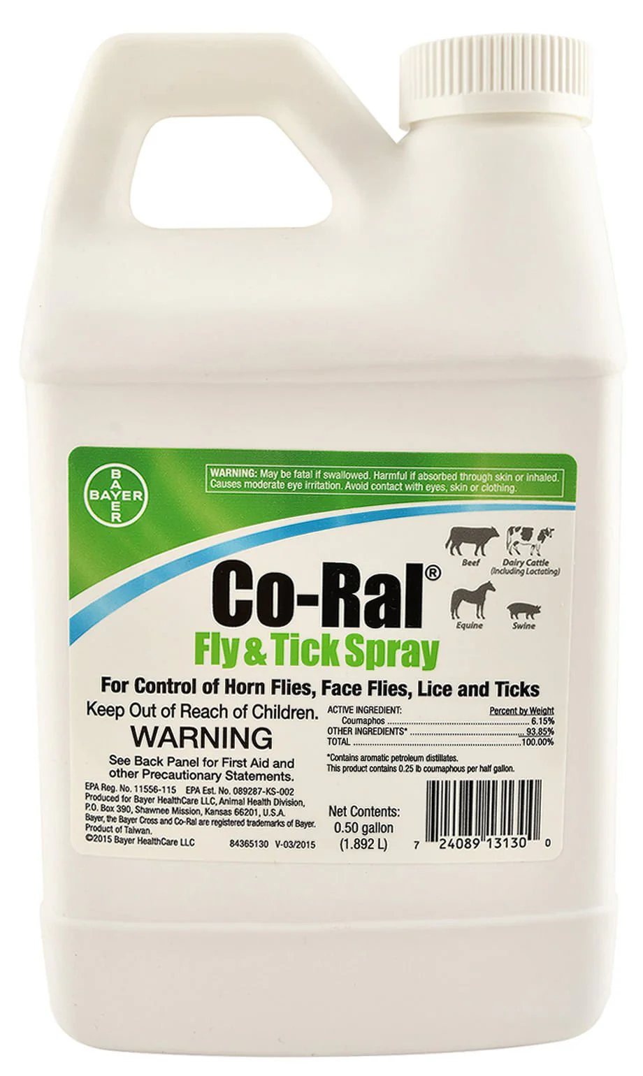 Co-Ral Fly & Tick Spray, 64 oz - Pesticide for Livestock