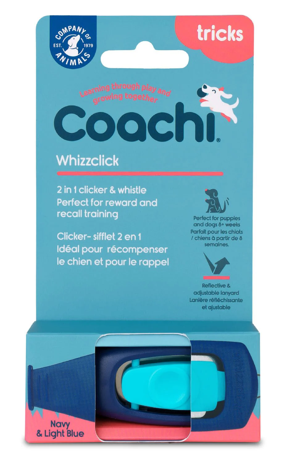 Coachi Whizzclick, Navy with Light Blue Button - Image 2
