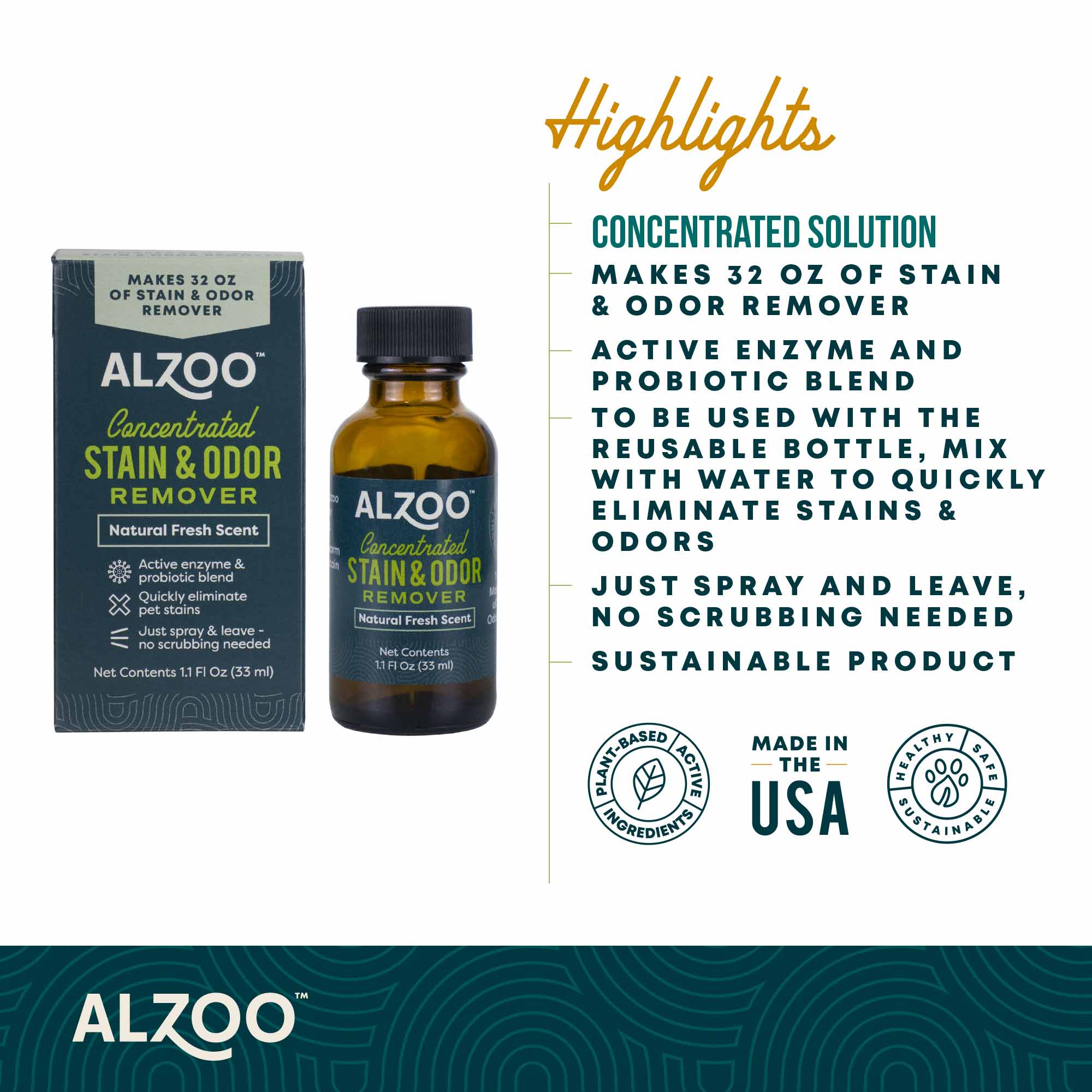 ALZOO Concentrated Enzyme-Based Pet Stain & Odor Remover Kit & Refill - Image 11