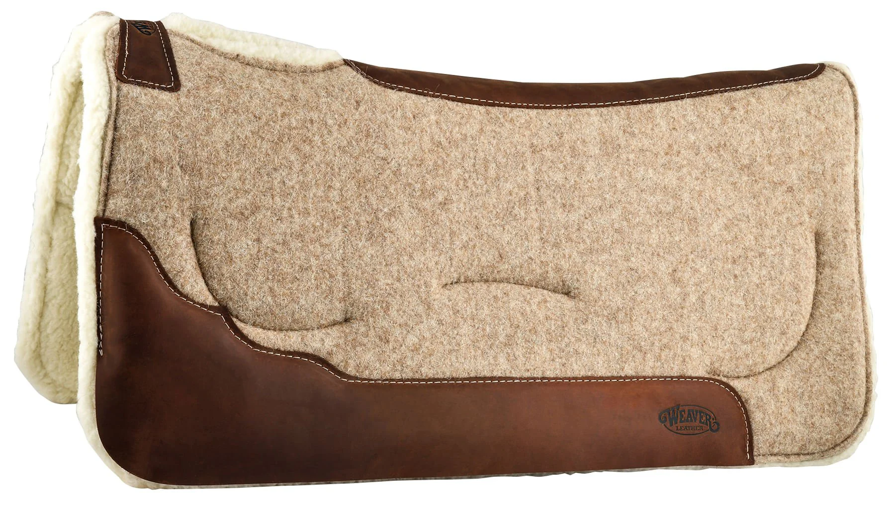 Contoured Shock-Absorbing Gel Wool Saddle Pad, Merino Wool - Image 2