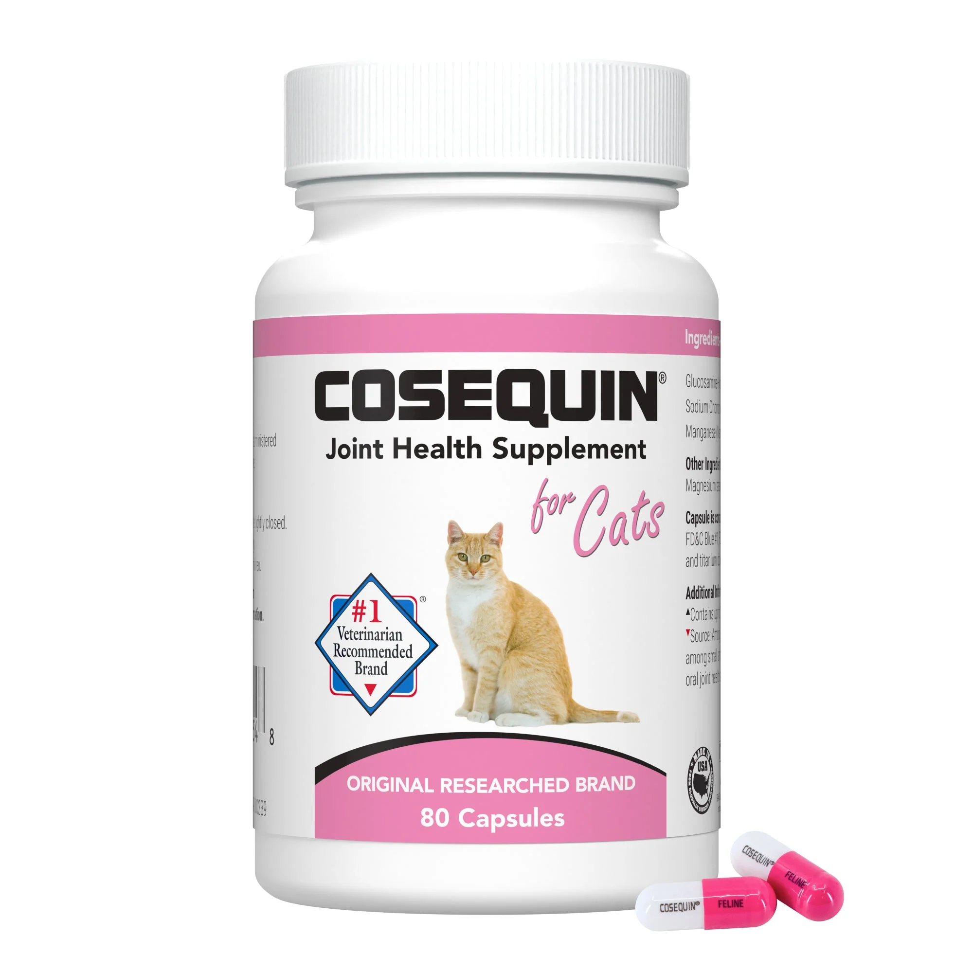 Nutramax Cosequin Joint Health with With Glucosamine and Chondroitin Supplement for Cats, 80 Capsules - Image 6