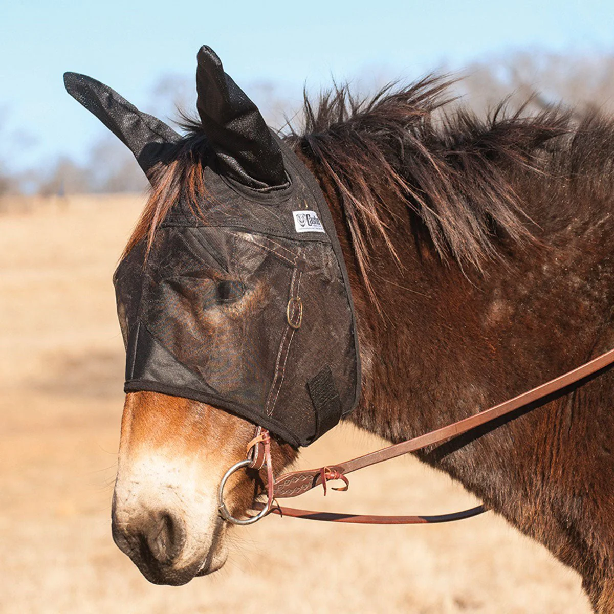 Cashel Quiet-Ride Fly Mask with Ears for Mules & Donkeys, Riding Comfort - Image 3