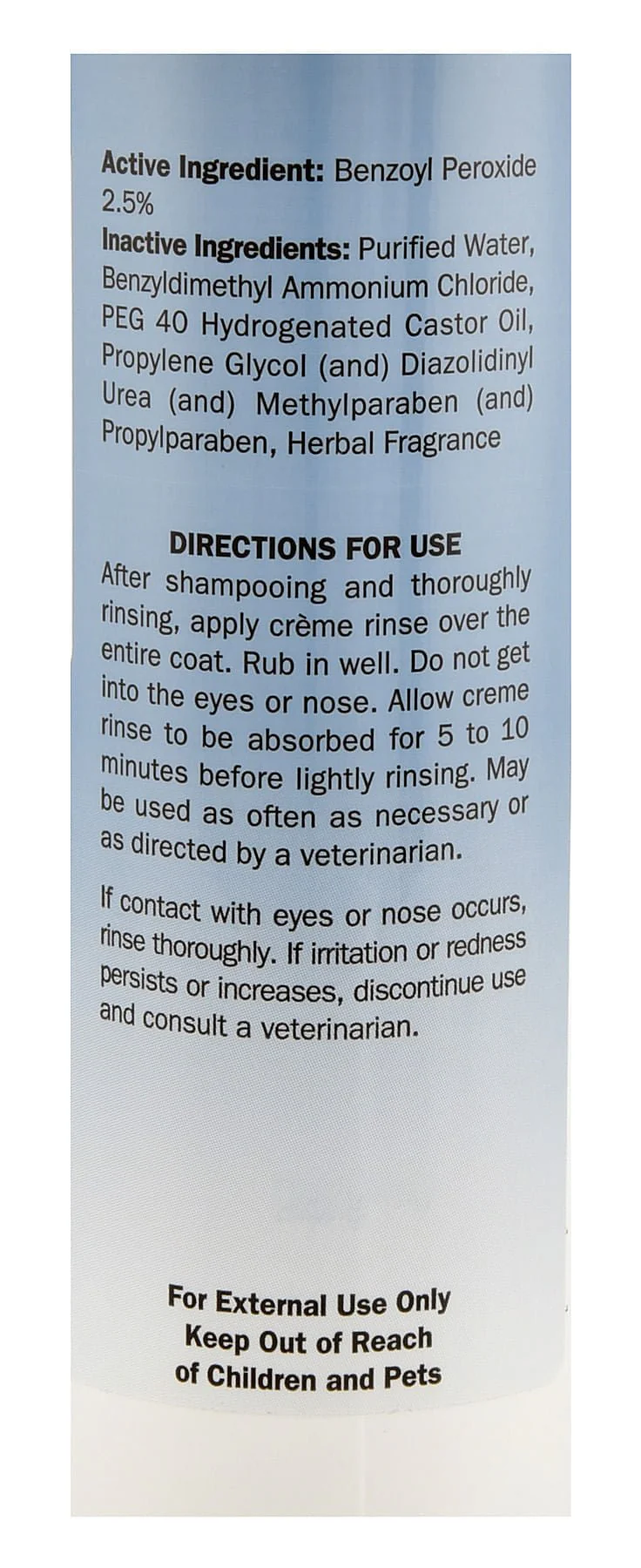 Davis 2.5% Benzoyl Peroxide Crème Rinse for Dogs & Cats - Image 2