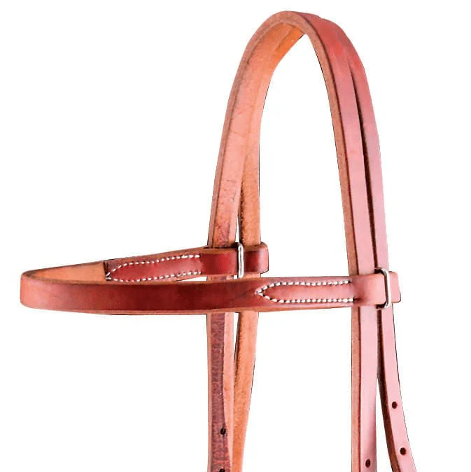 Jeffers "Dr. J" Harness Leather Amish Browband Headstall with Stainless Steel Hardware - Image 2