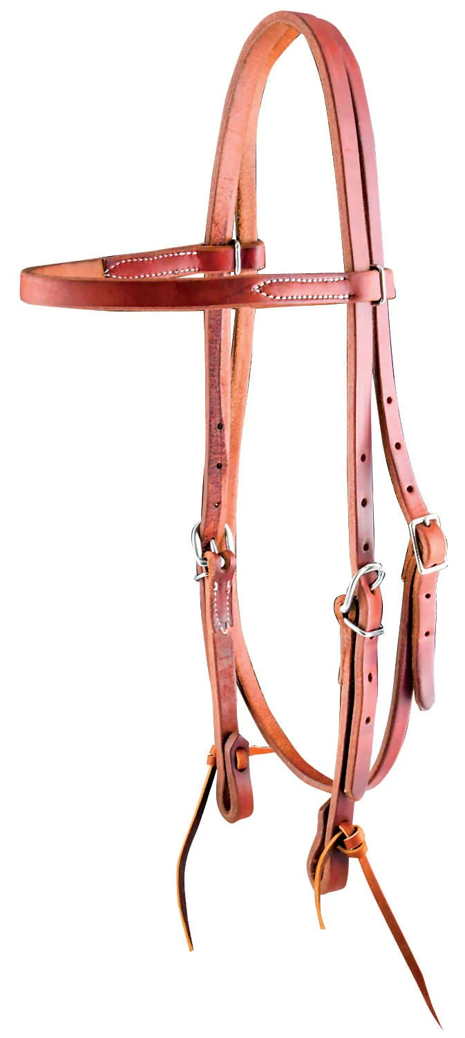 Jeffers "Dr. J" Harness Leather Amish Browband Headstall with Stainless Steel Hardware - Image 3