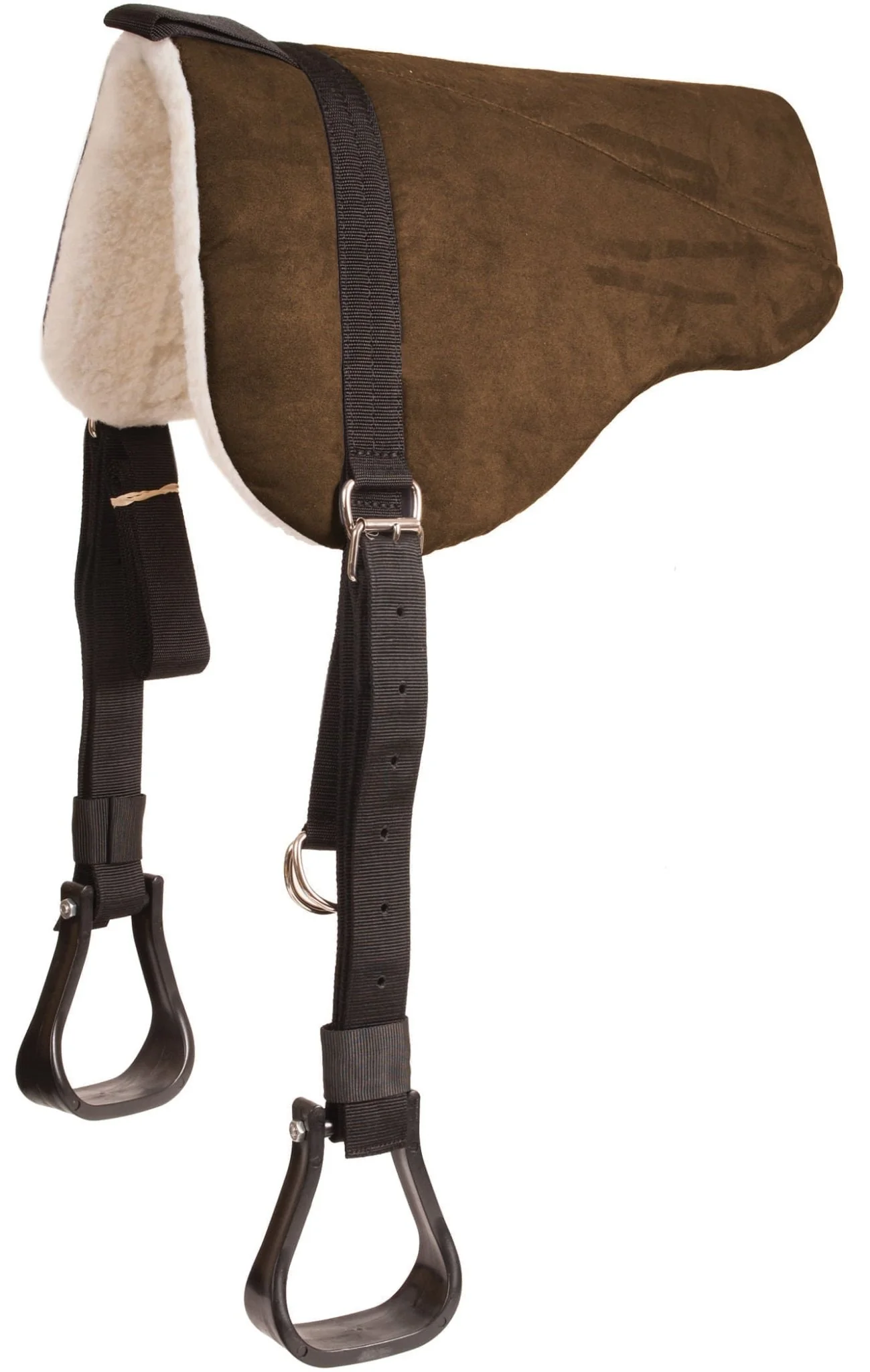 Mustang Faux Suede Bareback Pad with Stirrups, 30" x 26" - Image 3