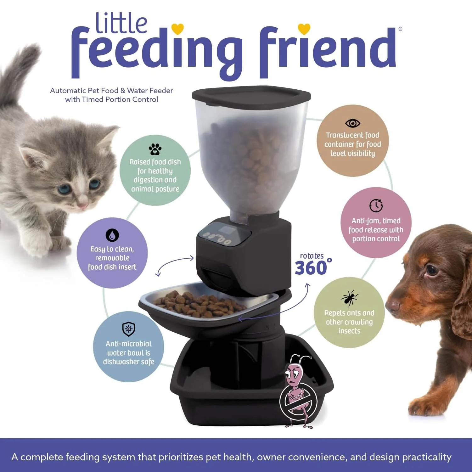 Feeding Friend Automatic Pet Feeder – Timed Portion Control Food & Water Dispenser for Cats and Dogs - Image 3