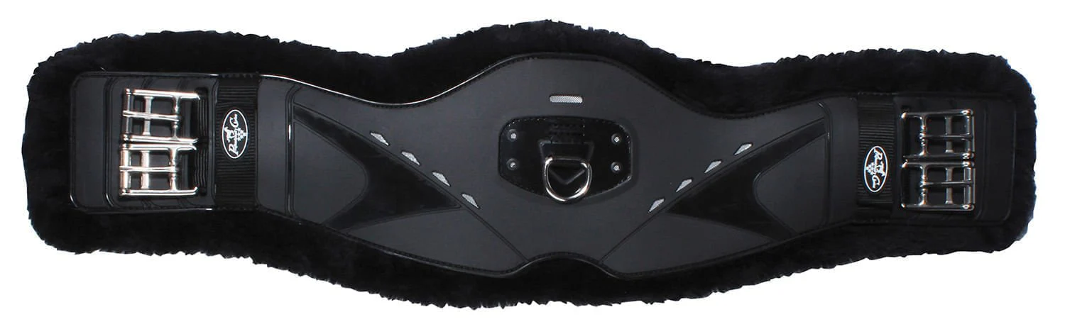 Professional's Choice Fleece Contoured Dressage Girth, Black - Image 3