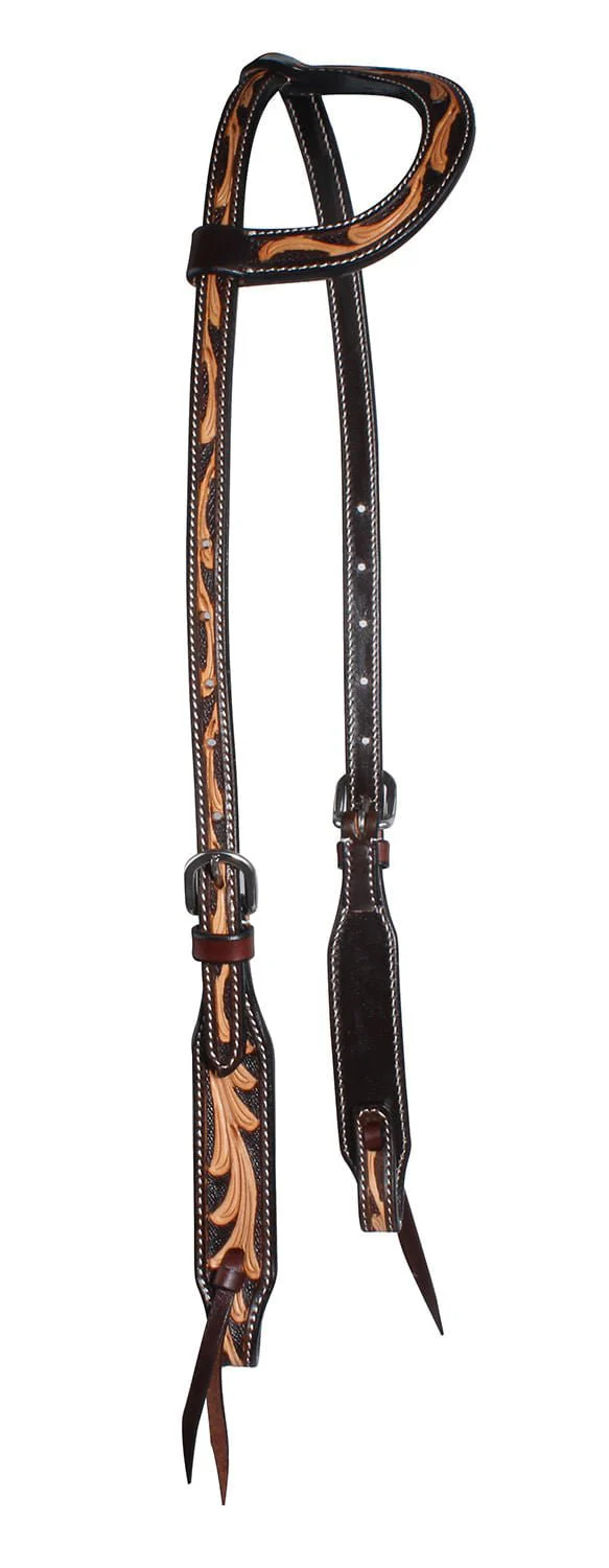 Professional's Choice Floral One Ear Headstall, Brown - Image 5