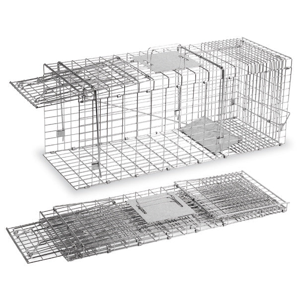 Large Foldable Live Animal Cage Trap – Humane Cat & Wildlife Trap