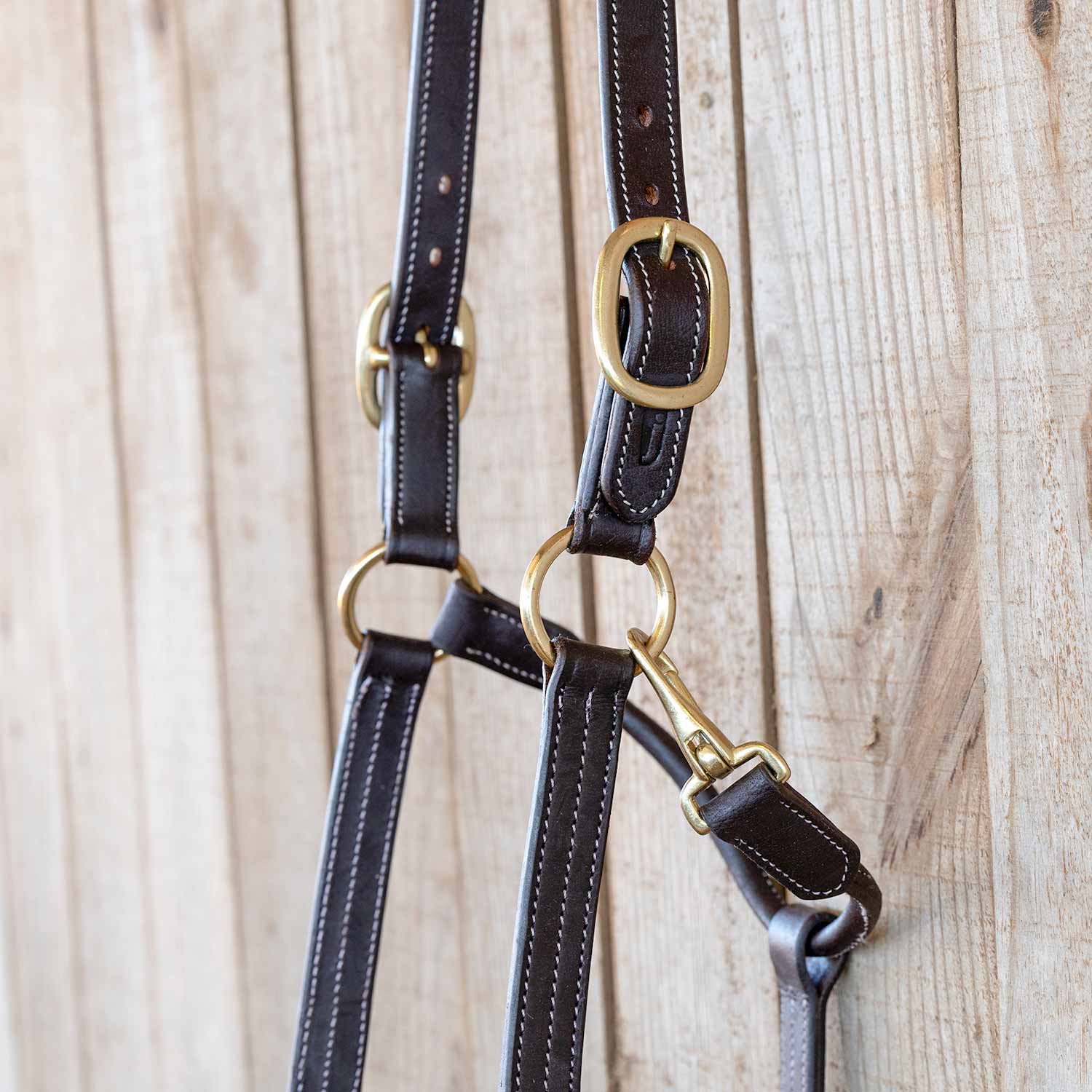 Jeffers Frankfort Triple Stitched Leather Horse Halter with Throat Snap, Adjustable, Breakaway-Ready, Premium Pre-Oiled Leather - Image 6