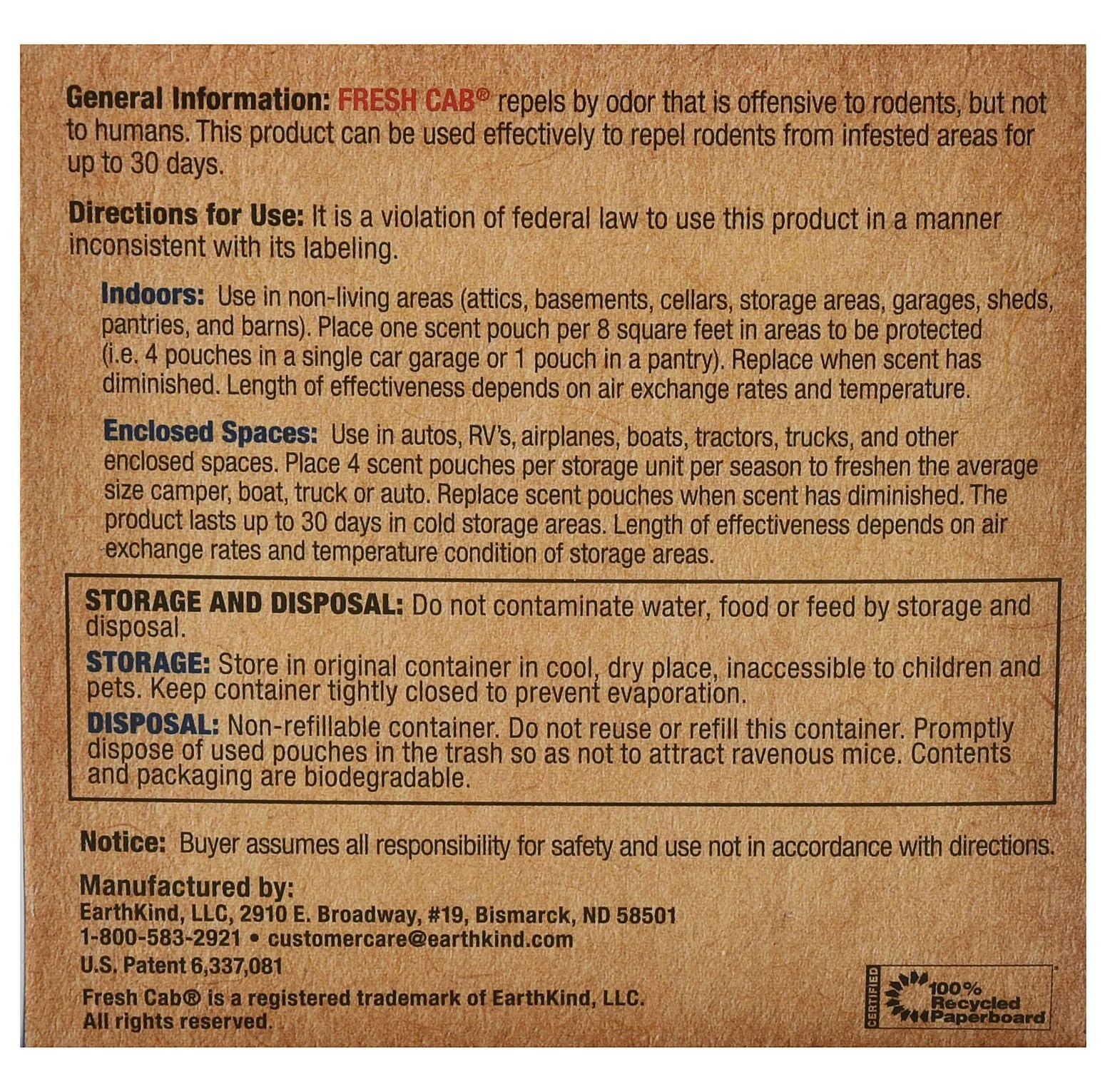 Fresh Cab Botanical Rodent Repellent – Non-Toxic, Kid & Pet Safe Mouse Control, 10 oz Box - Image 3