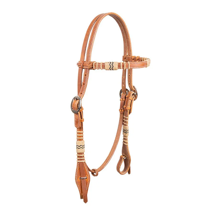Harness and Rawhide Browband Leather Headstall