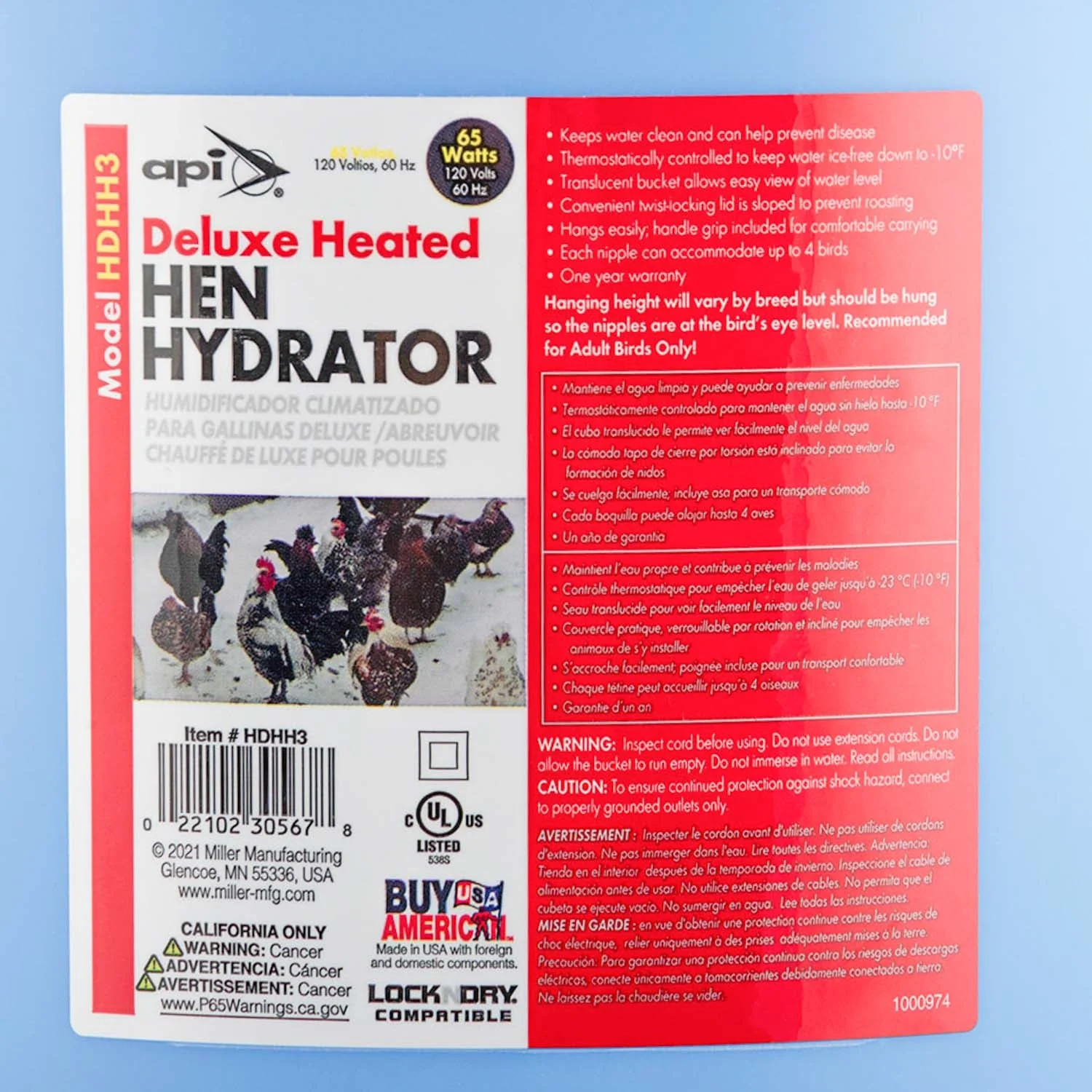 Little Giant Heated Deluxe Hen Hydrator, 3 Gallon - Image 2