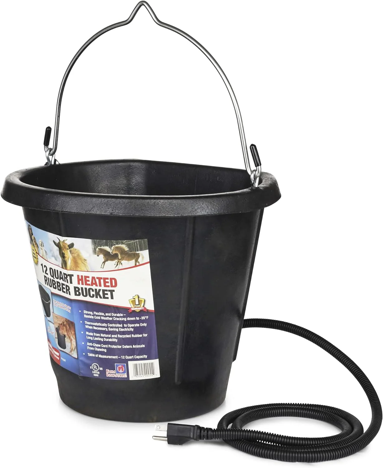 Heated Flat-Back Rubber Bucket for Livestock - Image 8