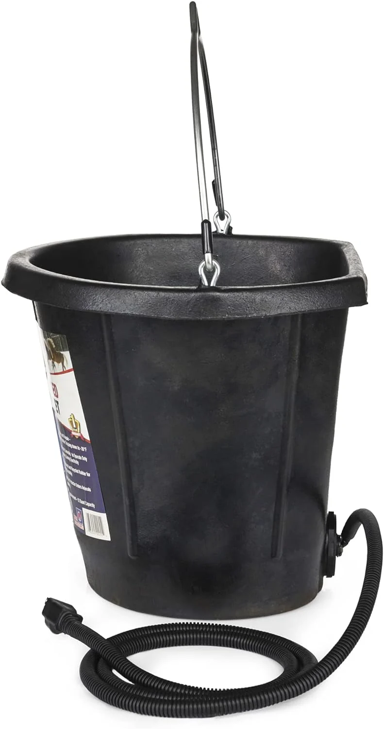 Heated Flat-Back Rubber Bucket for Livestock - Image 9