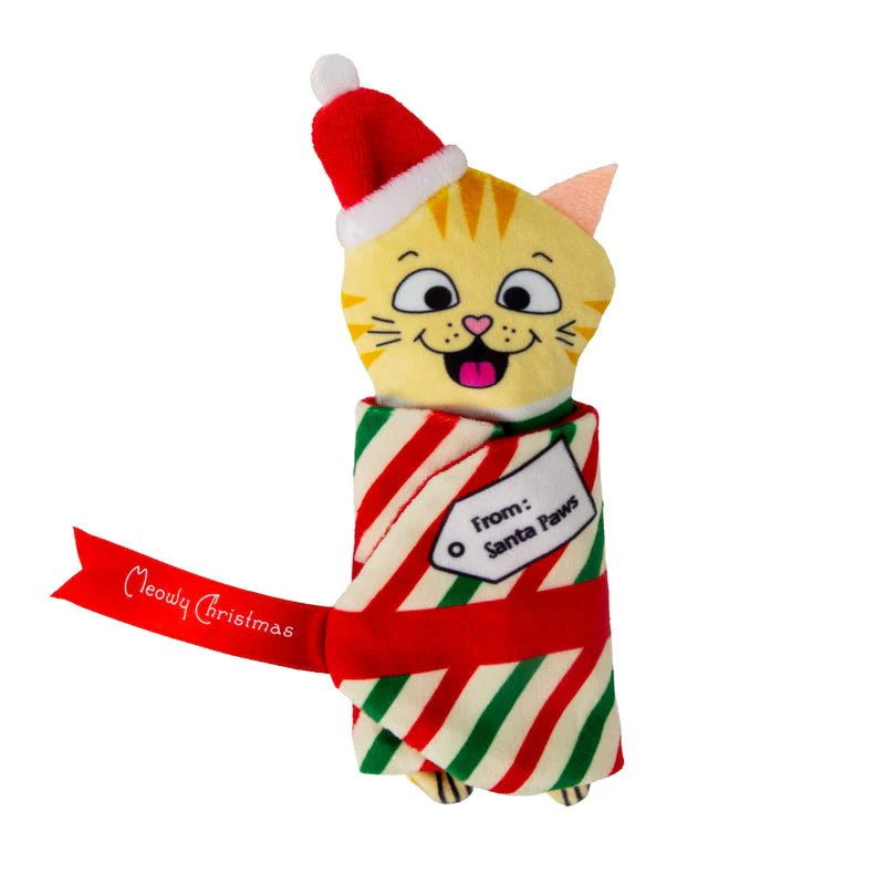 KONG Holiday Plush Pull-A-Partz™ Present Cat Toy, Assorted Colors - Image 4
