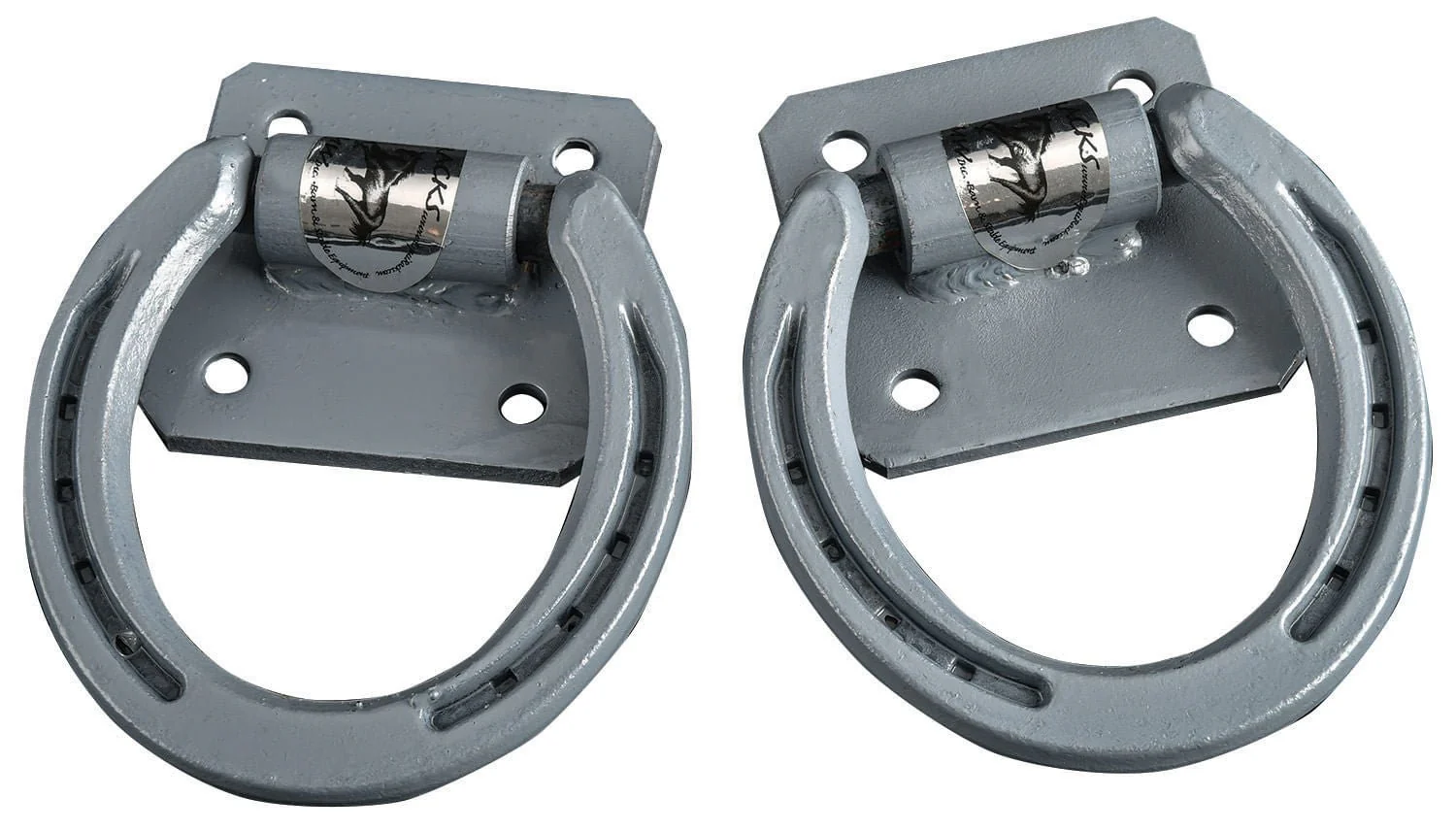 Steel Gray Horseshoe Cross Ties, Pair