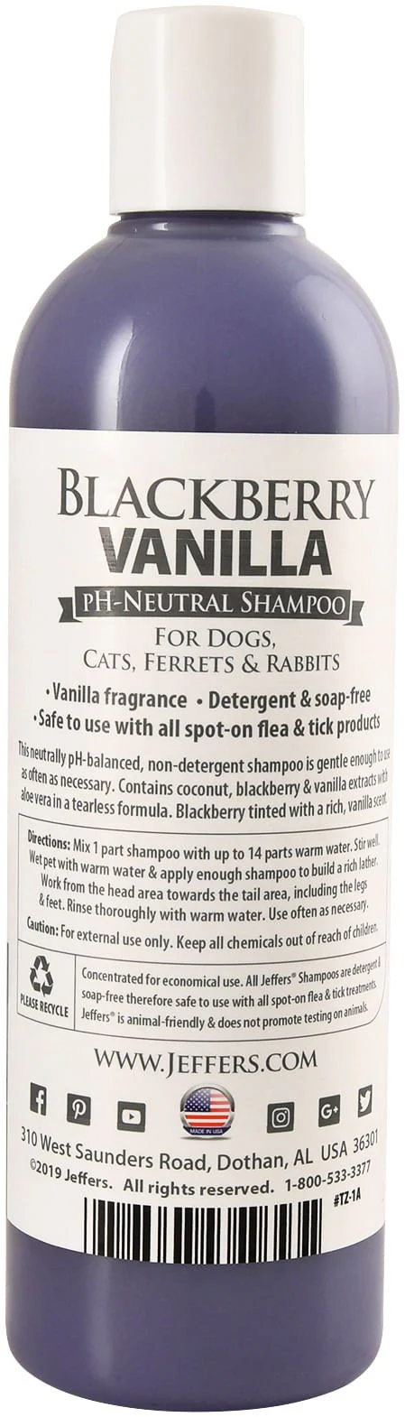 Jeffers Pet Blackberry Vanilla pH-Neutral Pet Shampoo - Image 2